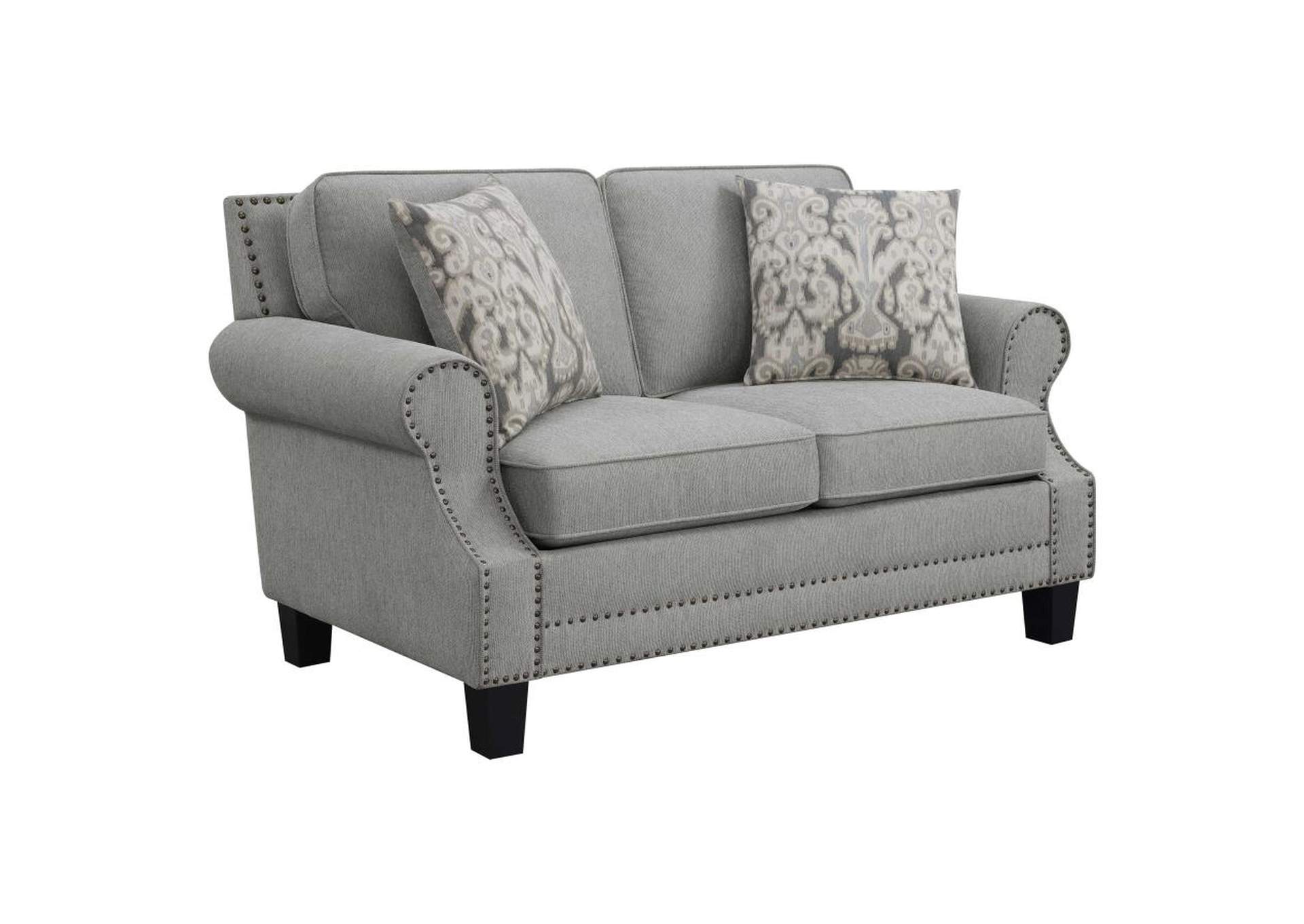 Sheldon Upholstered Living Room Set with Rolled Arms Grey image 6