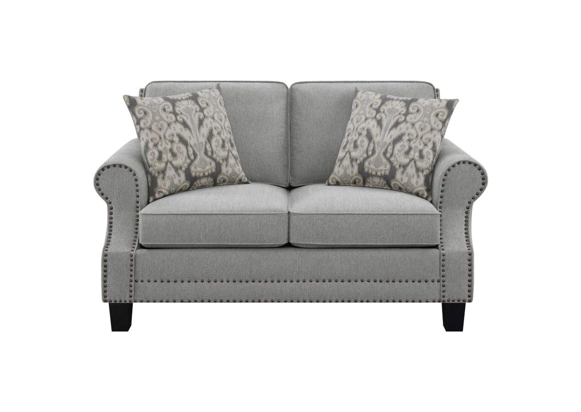 Sheldon Upholstered Living Room Set with Rolled Arms Grey image 7