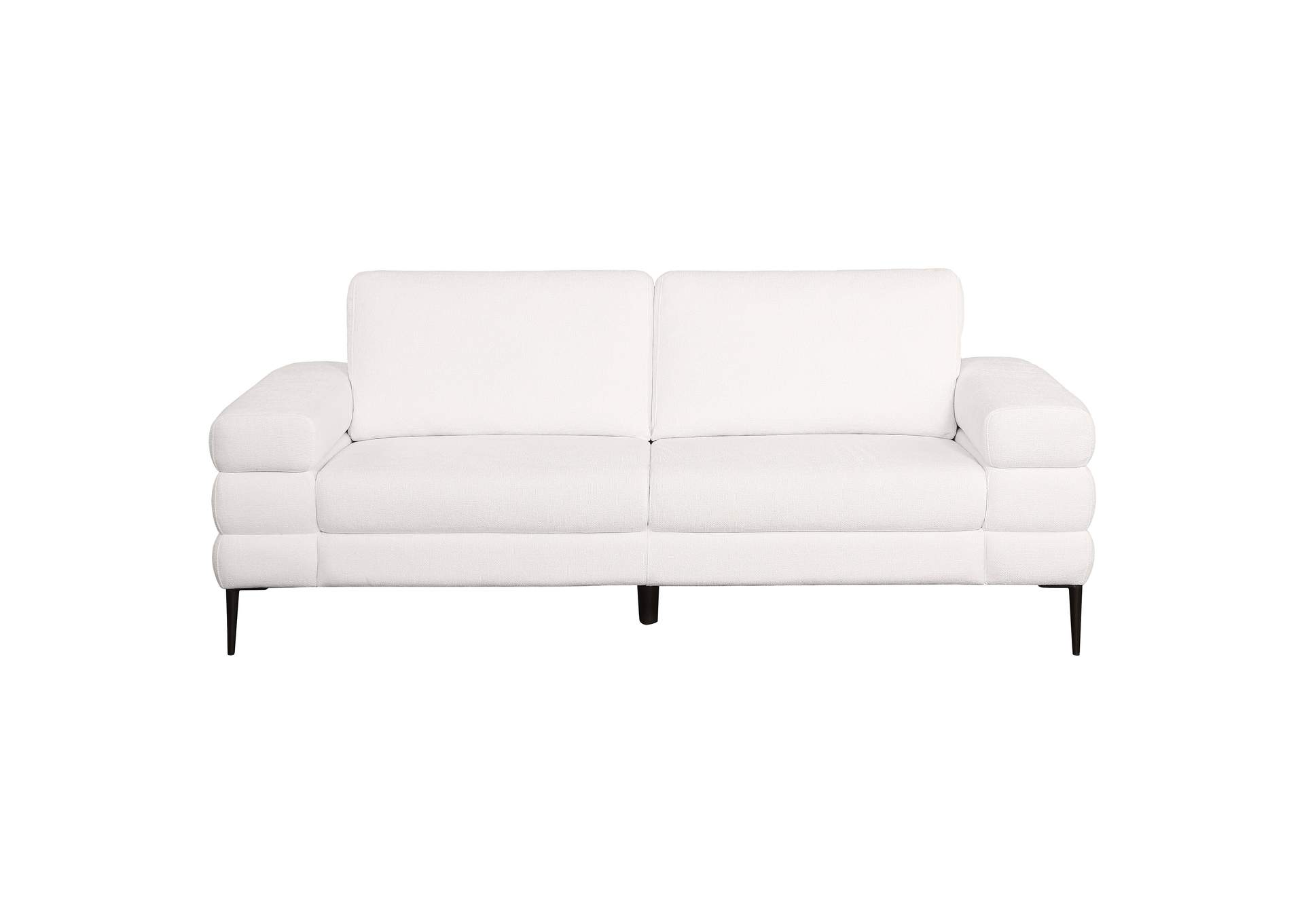 Jessel Chenille Upholstered Track Arm Sofa Ivory
