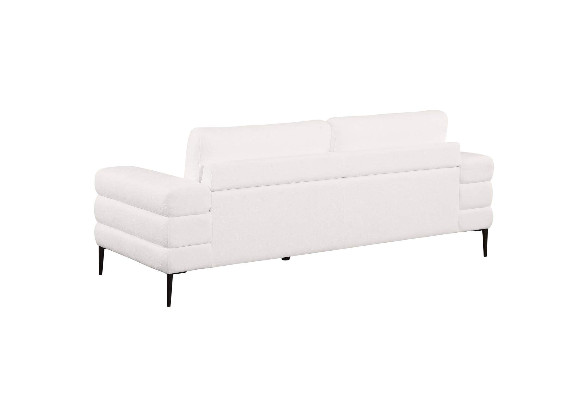Jessel Chenille Upholstered Track Arm Sofa Ivory