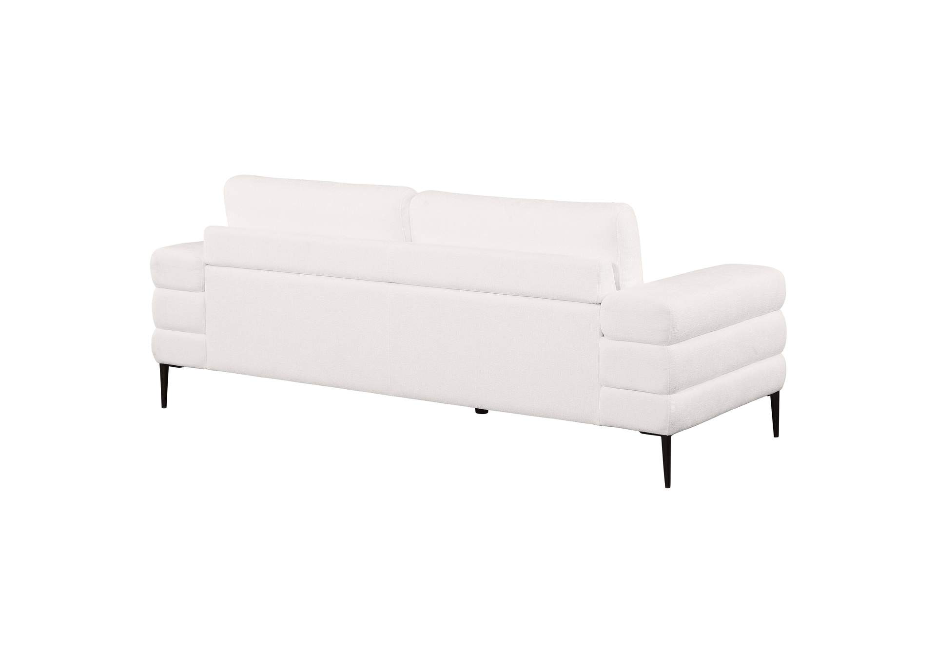 Jessel Chenille Upholstered Track Arm Sofa Ivory