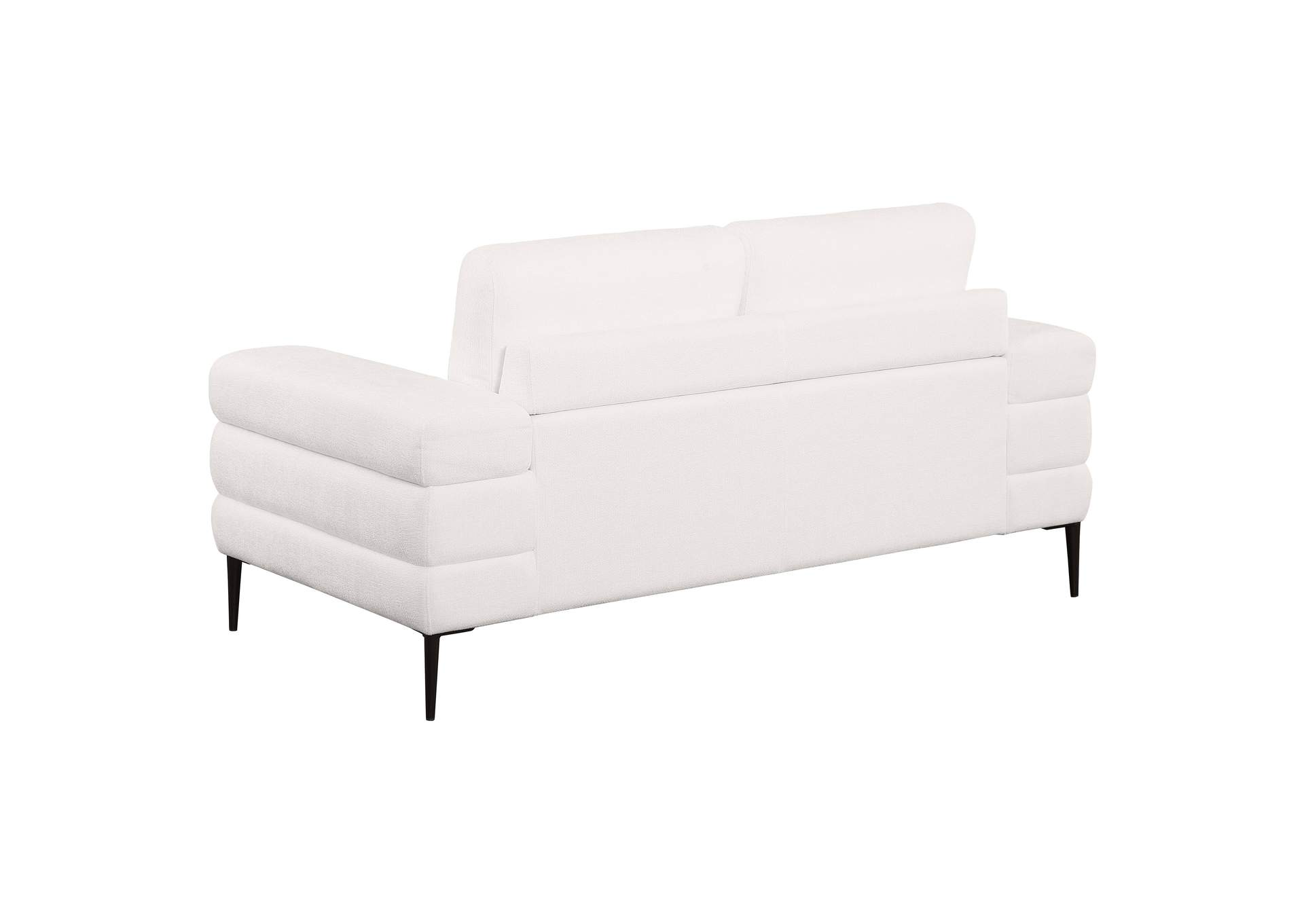 Jessel Chenille Upholstered Track Arm Loveseat Ivory