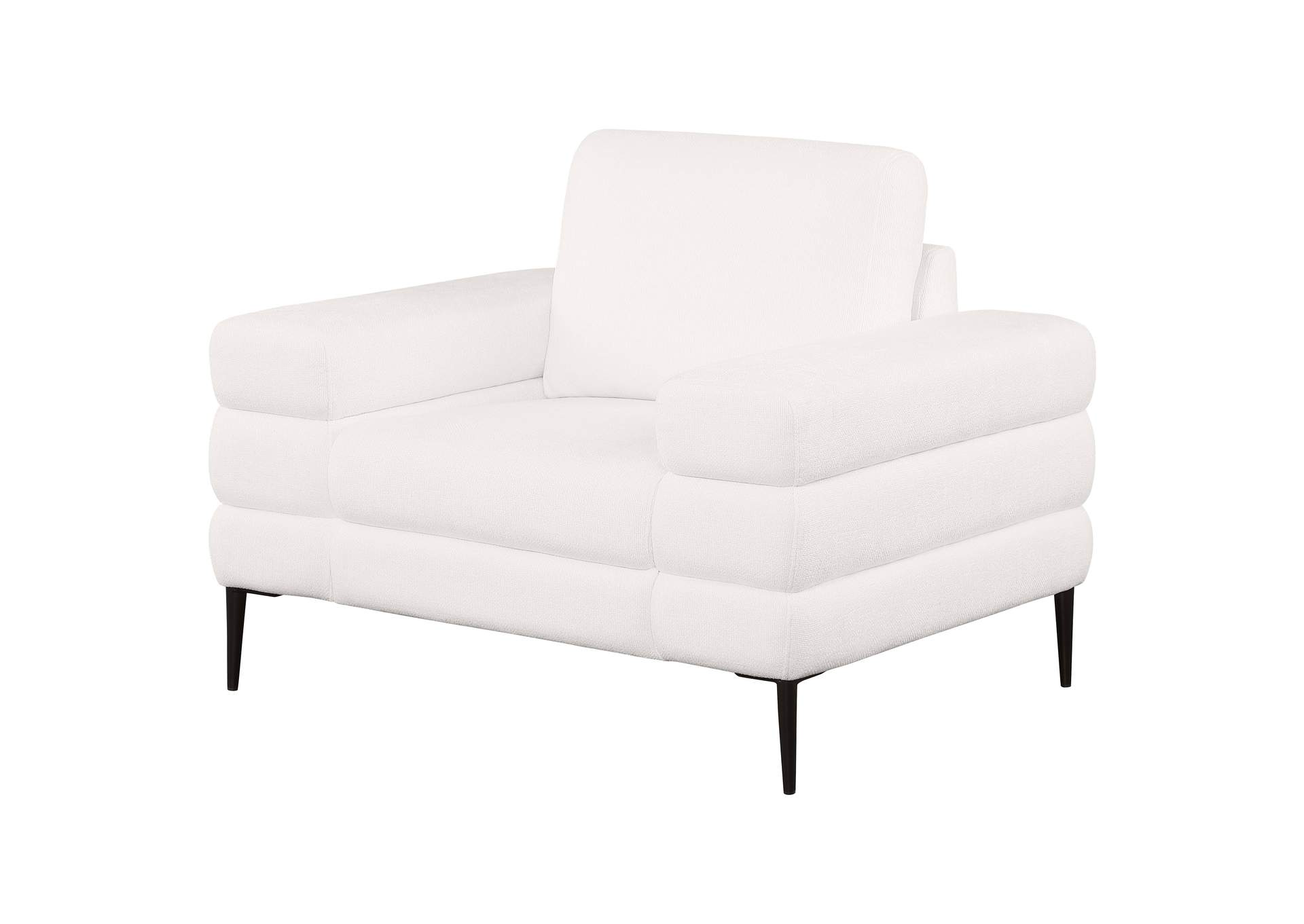Jessel Chenille Upholstered Track Arm Chair Ivory