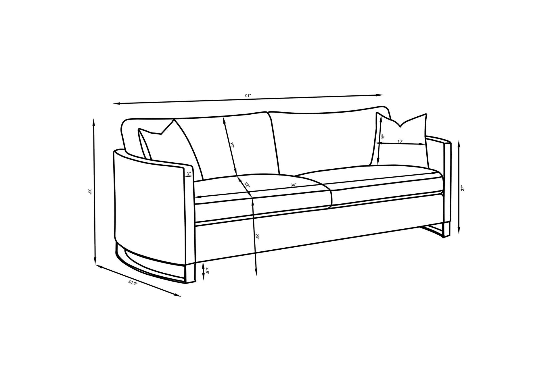 Corliss 2-piece Arched Arms Living Room Set Beige and Rose Brass