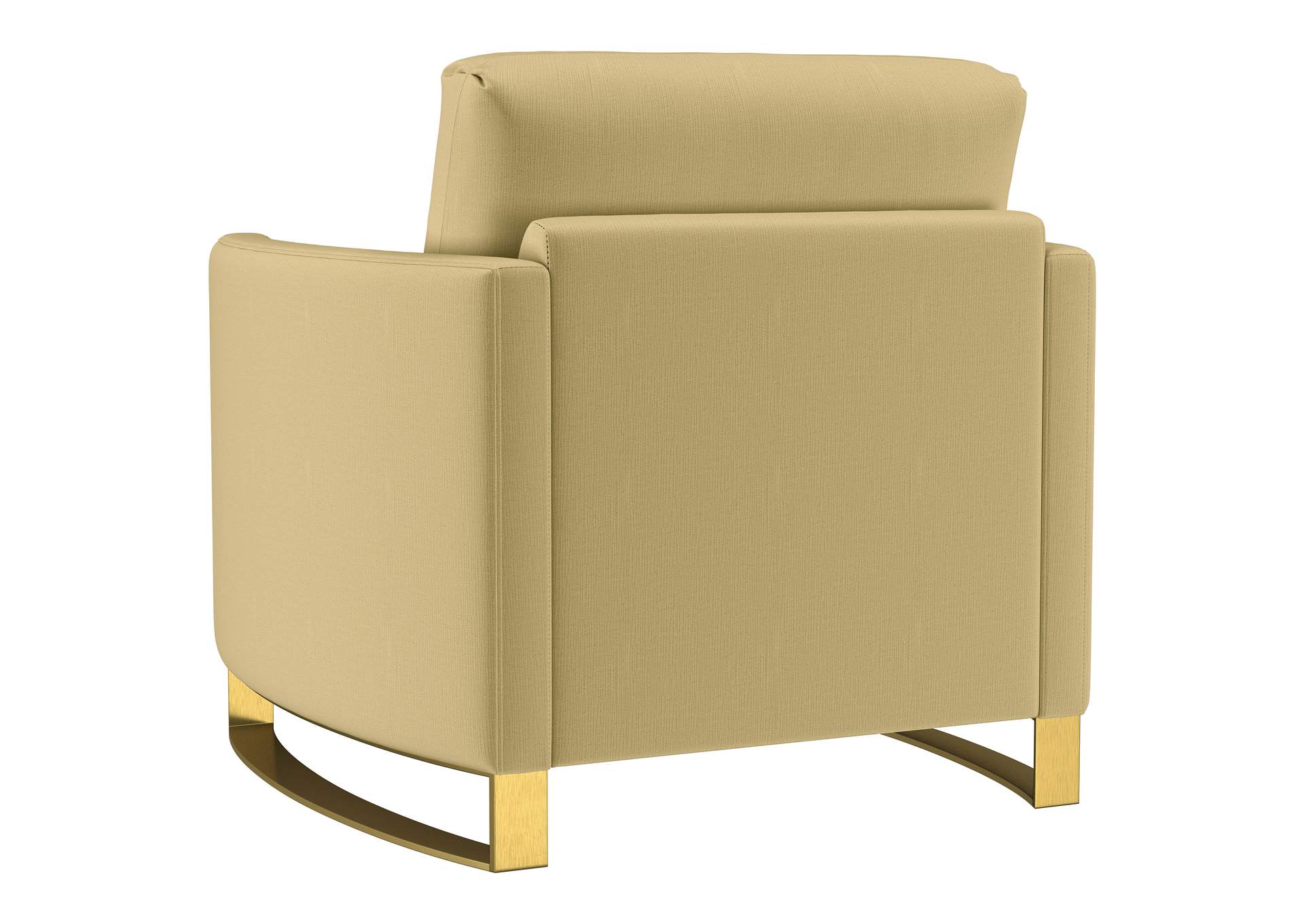 Corliss Upholstered Curved Track Arm Chair Camel