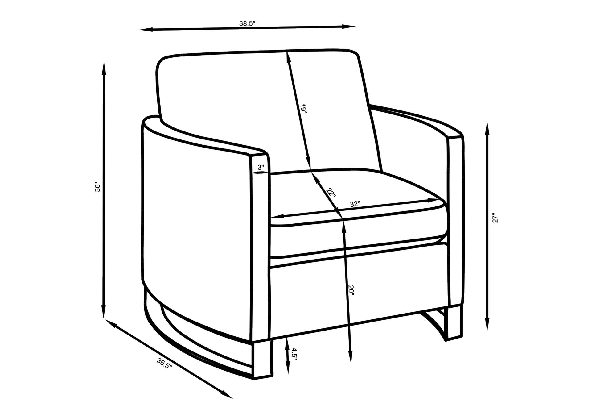 Corliss Upholstered Curved Track Arm Chair Camel