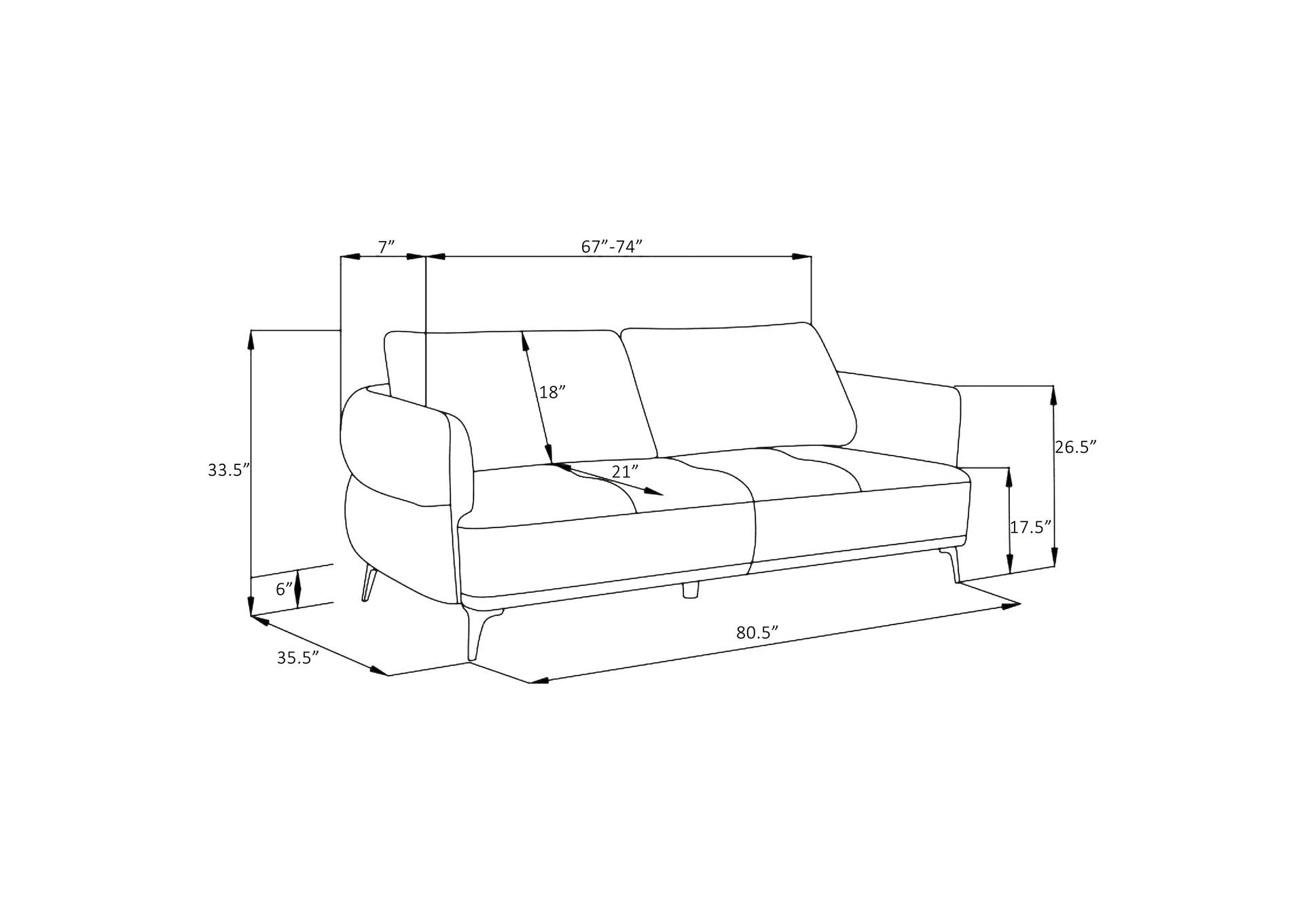 Lively 2-piece Chenille Upholstered Sofa Set Blue