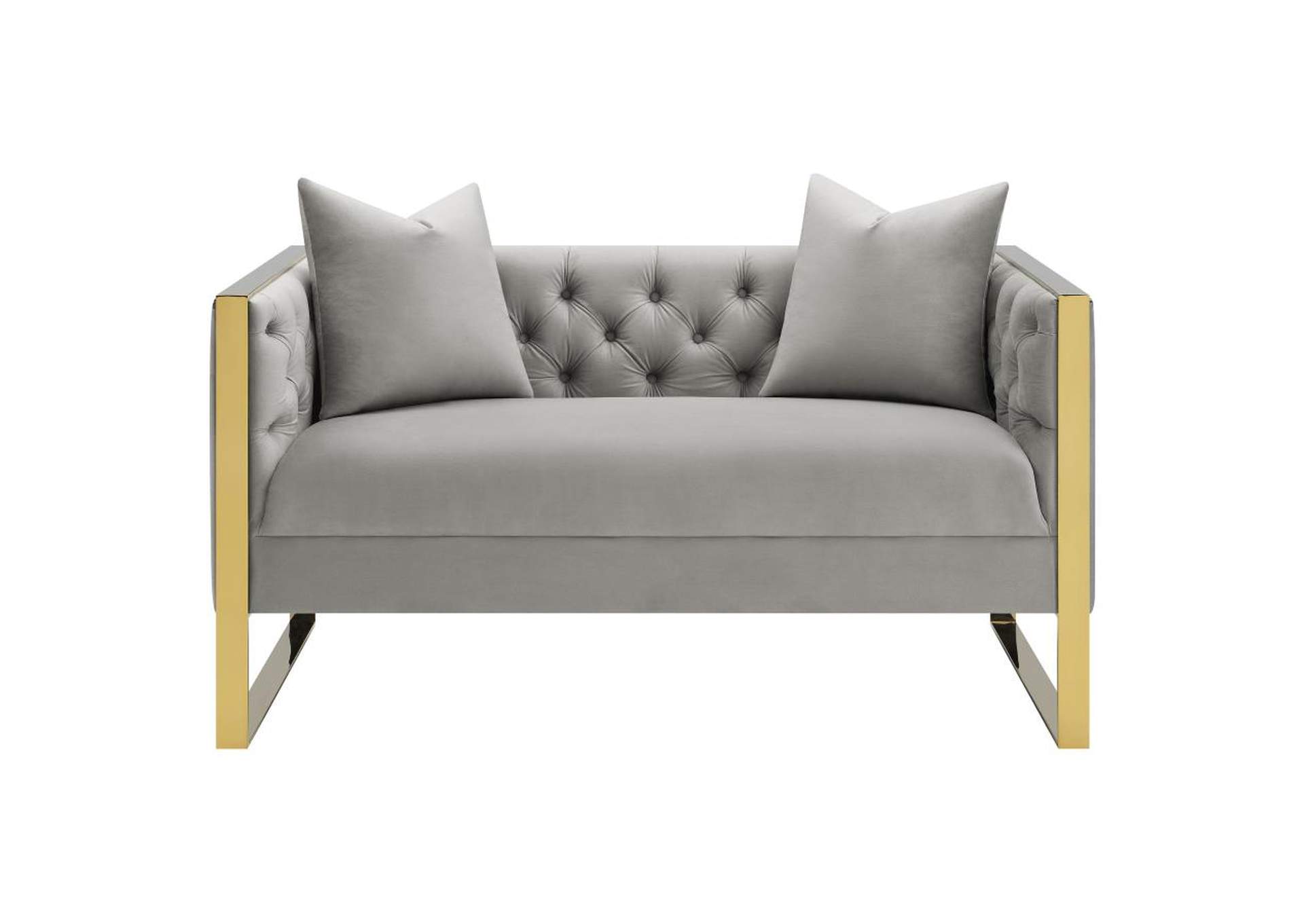 Eastbrook 2piece Tufted Back Living Room Set Grey