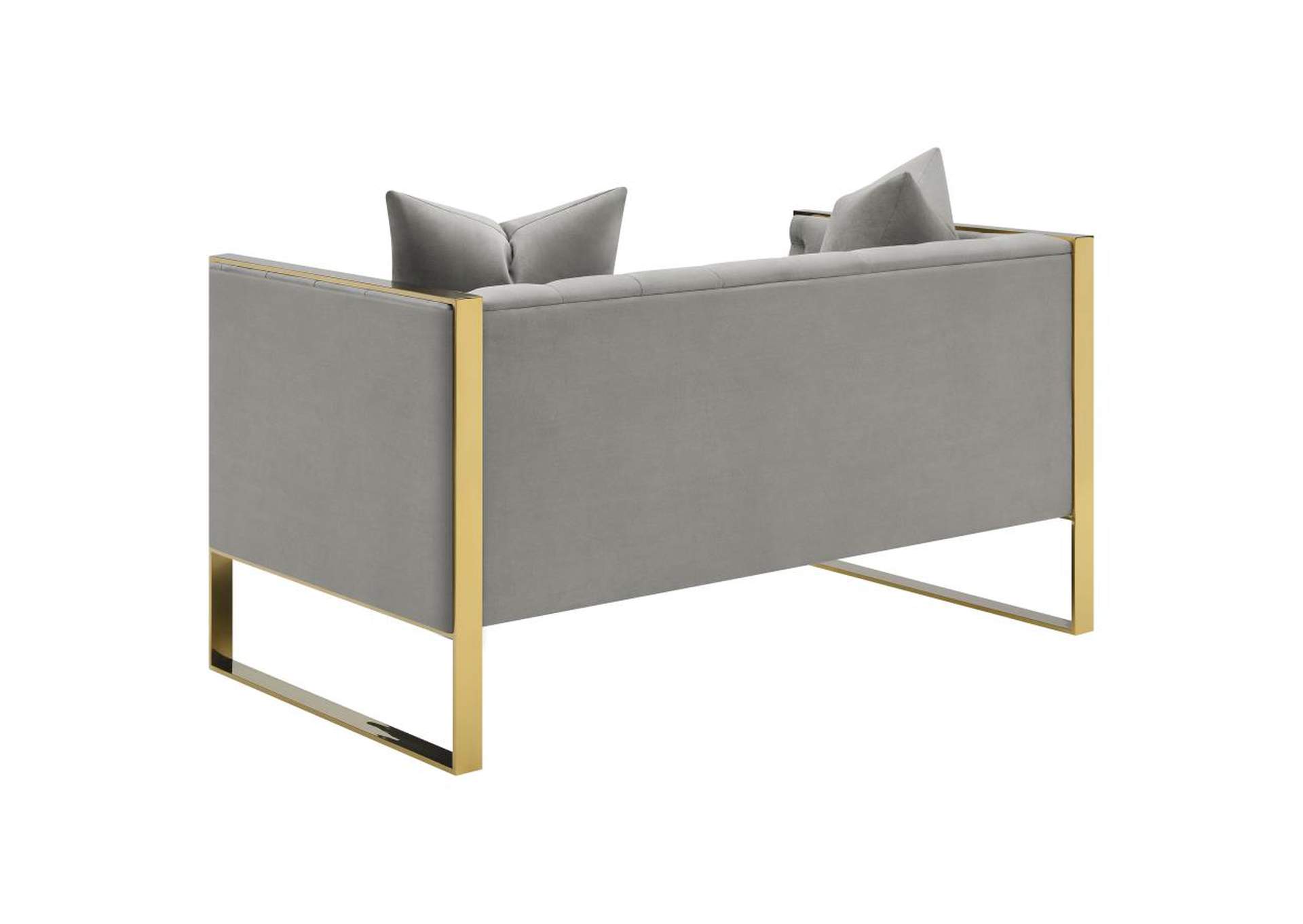 Eastbrook 2piece Tufted Back Living Room Set Grey