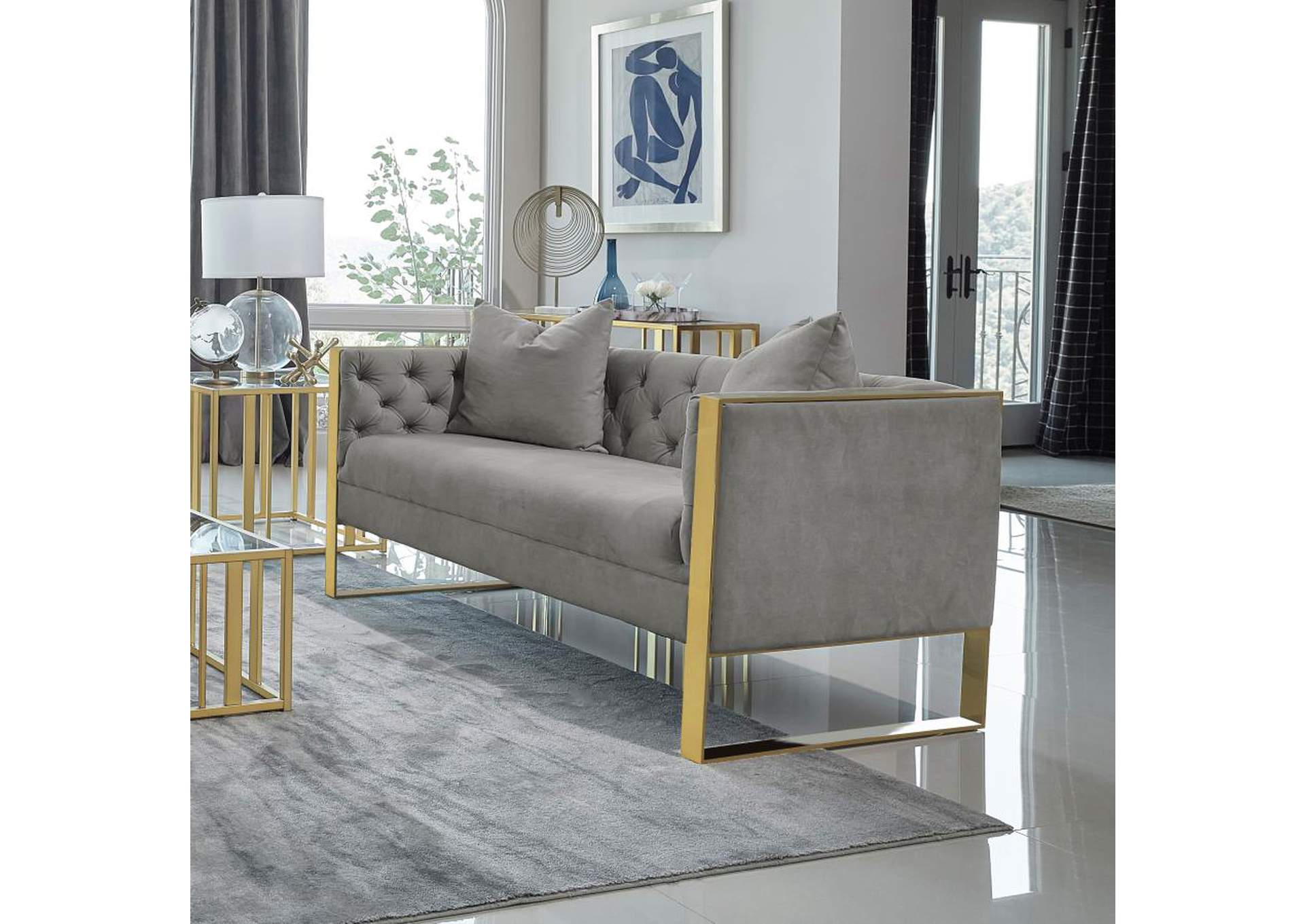 Eastbrook Tufted Back Sofa Grey