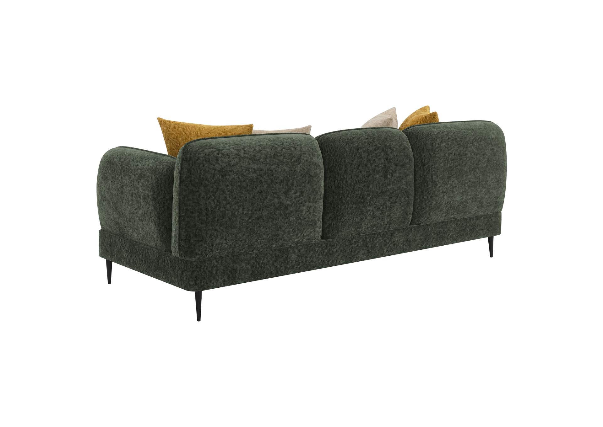 Jade Chenille Upholstered Modern Track Arm Sofa Green