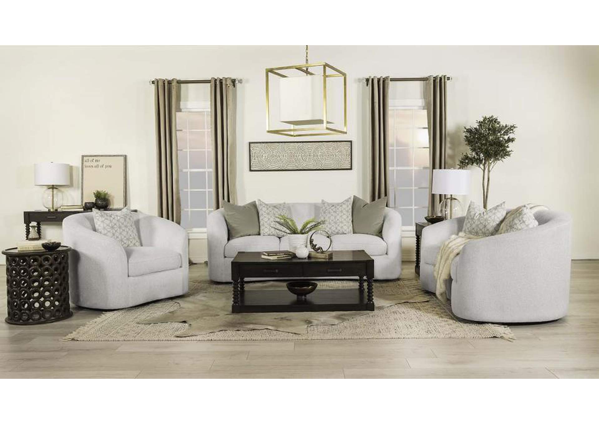 Rainn 2-piece Upholstered Tight Back Living Room Set Latte image 1