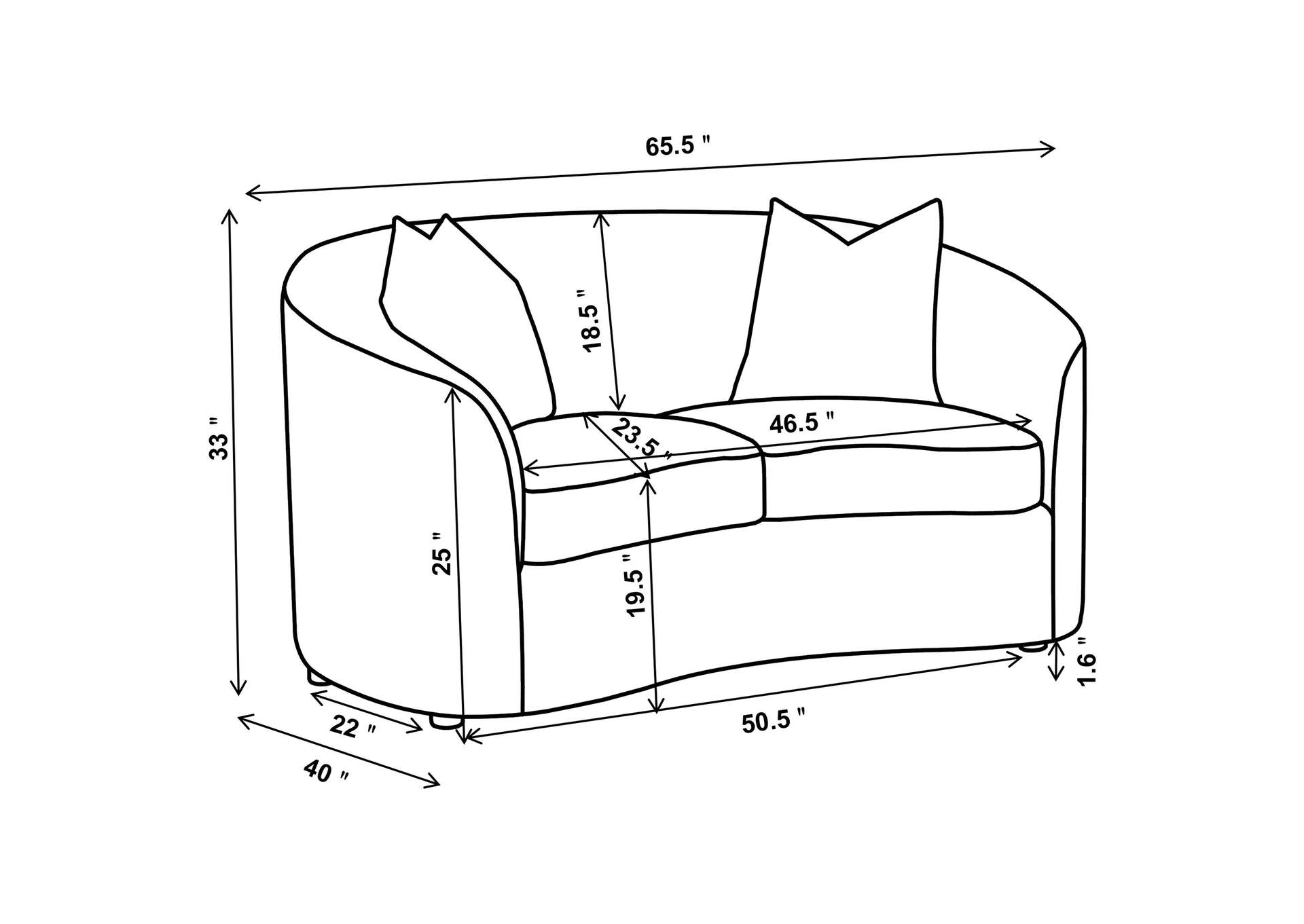 Rainn Boucle Upholstered Sloped Arm Loveseat Latte