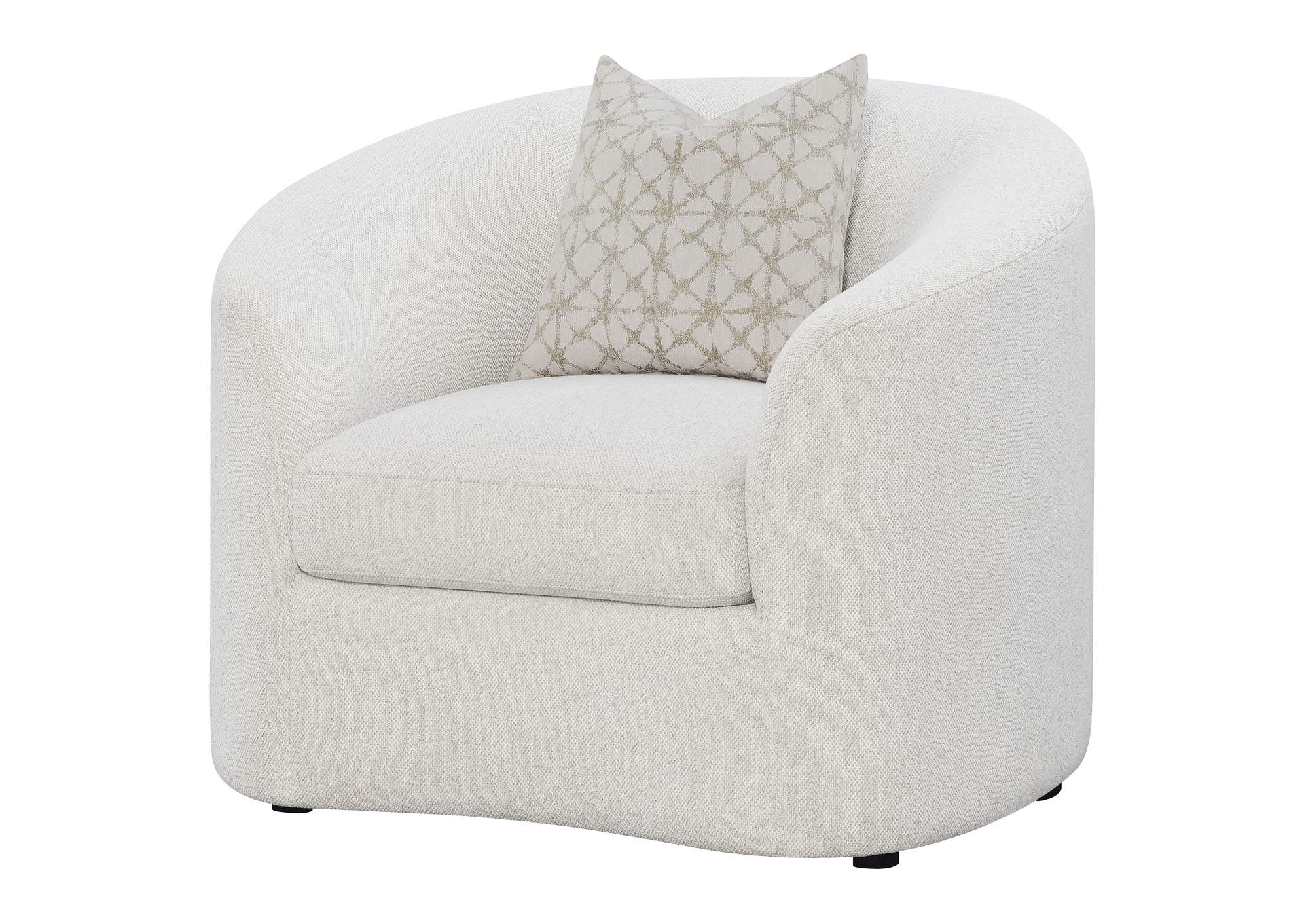 Rainn Boucle Upholstered Sloped Arm Accent Chair Latte