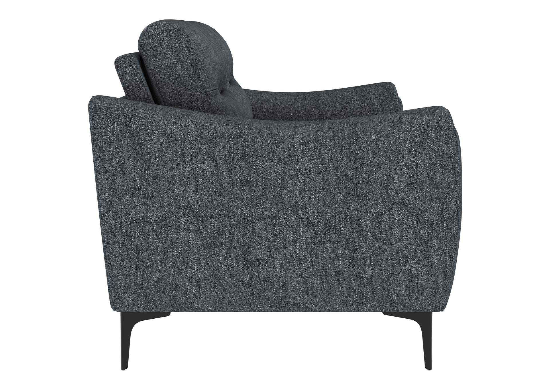 Nolan 2-piece Upholstered Sofa Set Charcoal