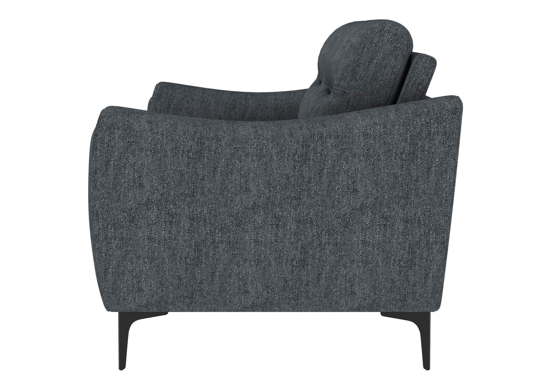 Nolan Upholstered Sloped Track Arm Sofa Charcoal