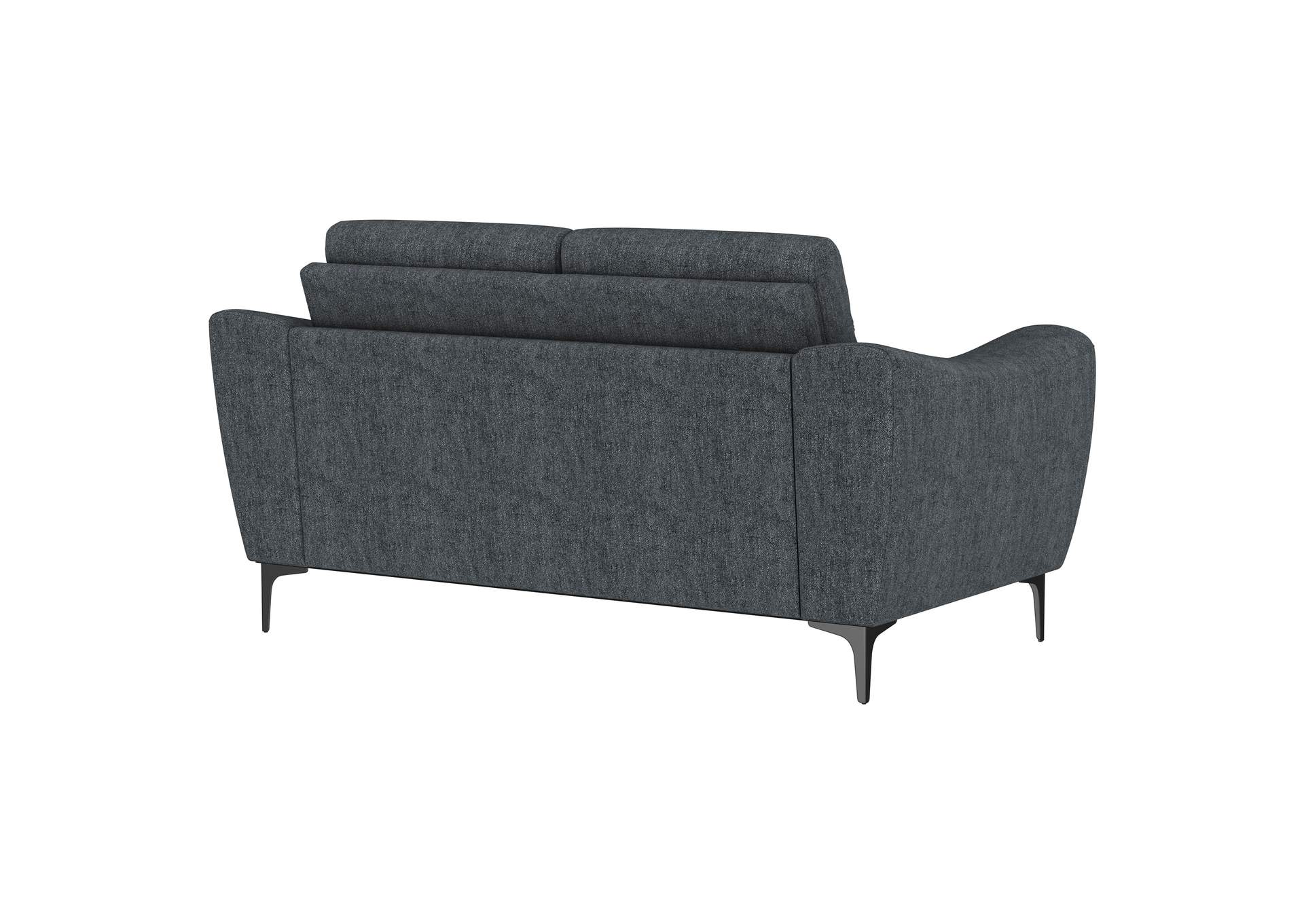 Nolan Upholstered Sloped Track Arm Loveseat Charcoal