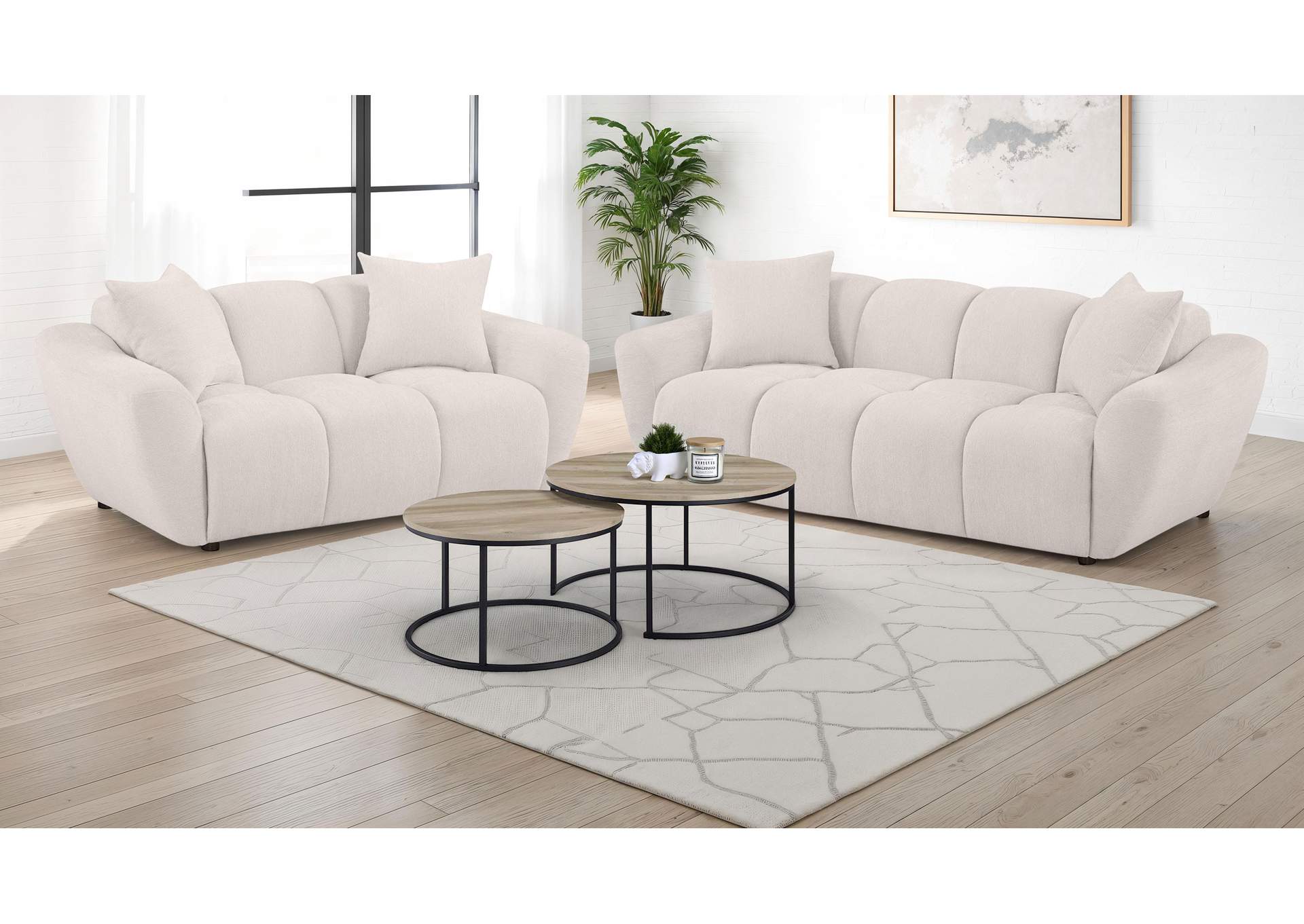Destino Chenille Upholstered Splayed Arm Sofa Greige image 12