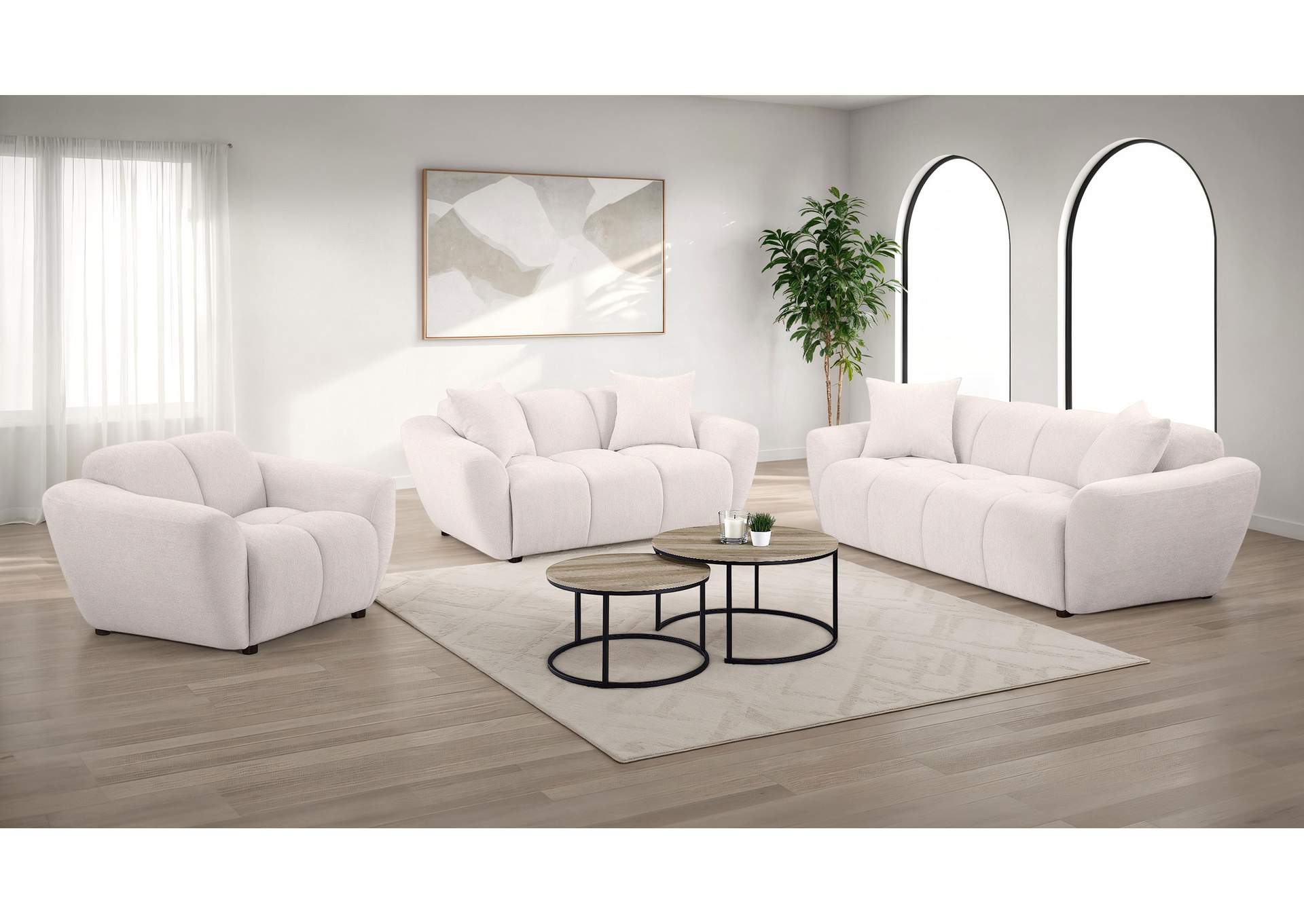 Destino Chenille Upholstered Splayed Arm Sofa Greige image 13