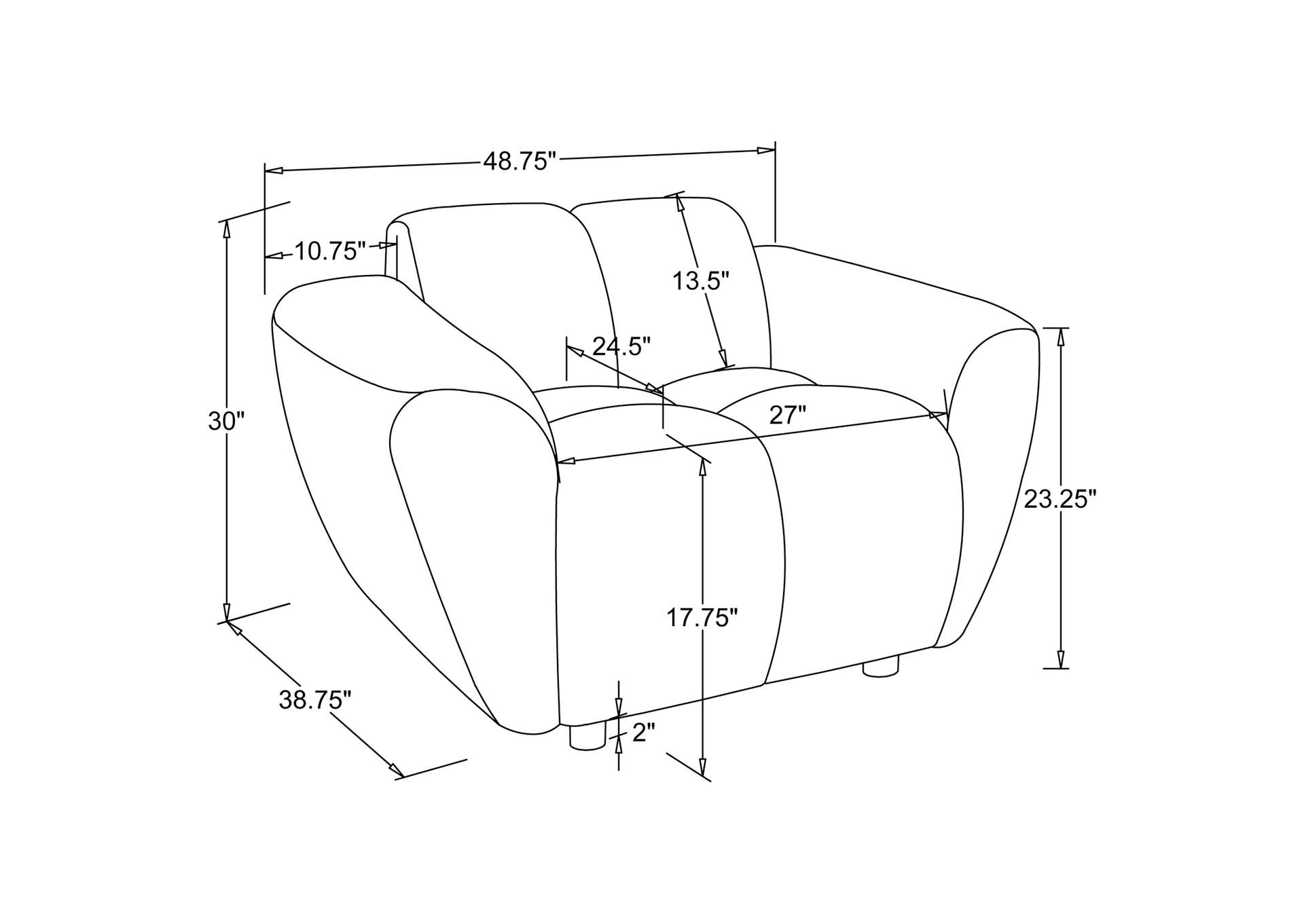 Destino Chenille Upholstered Splayed Arm Accent Chair Greige image 10