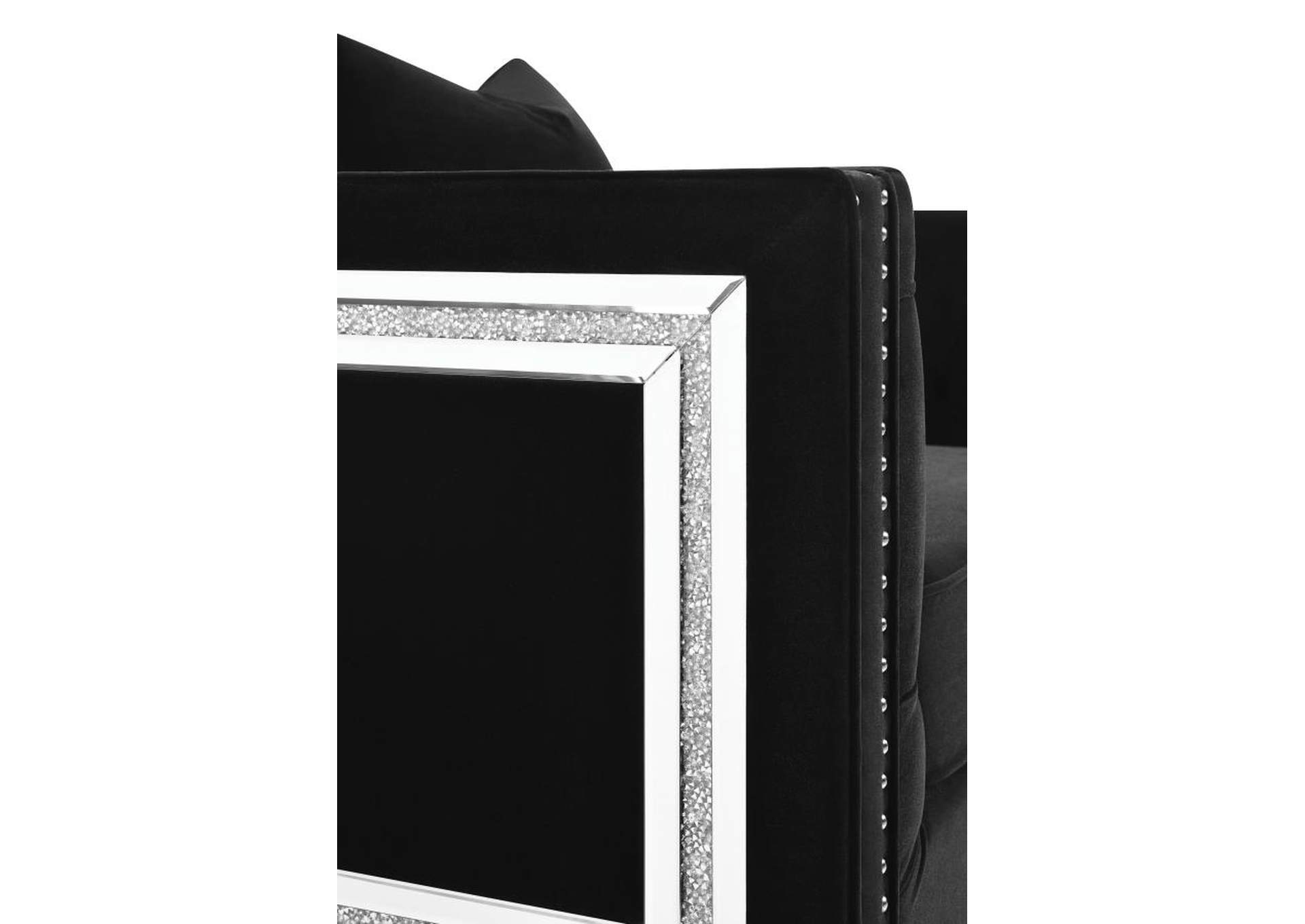 Delilah Upholstered Living Room Set Black image 5