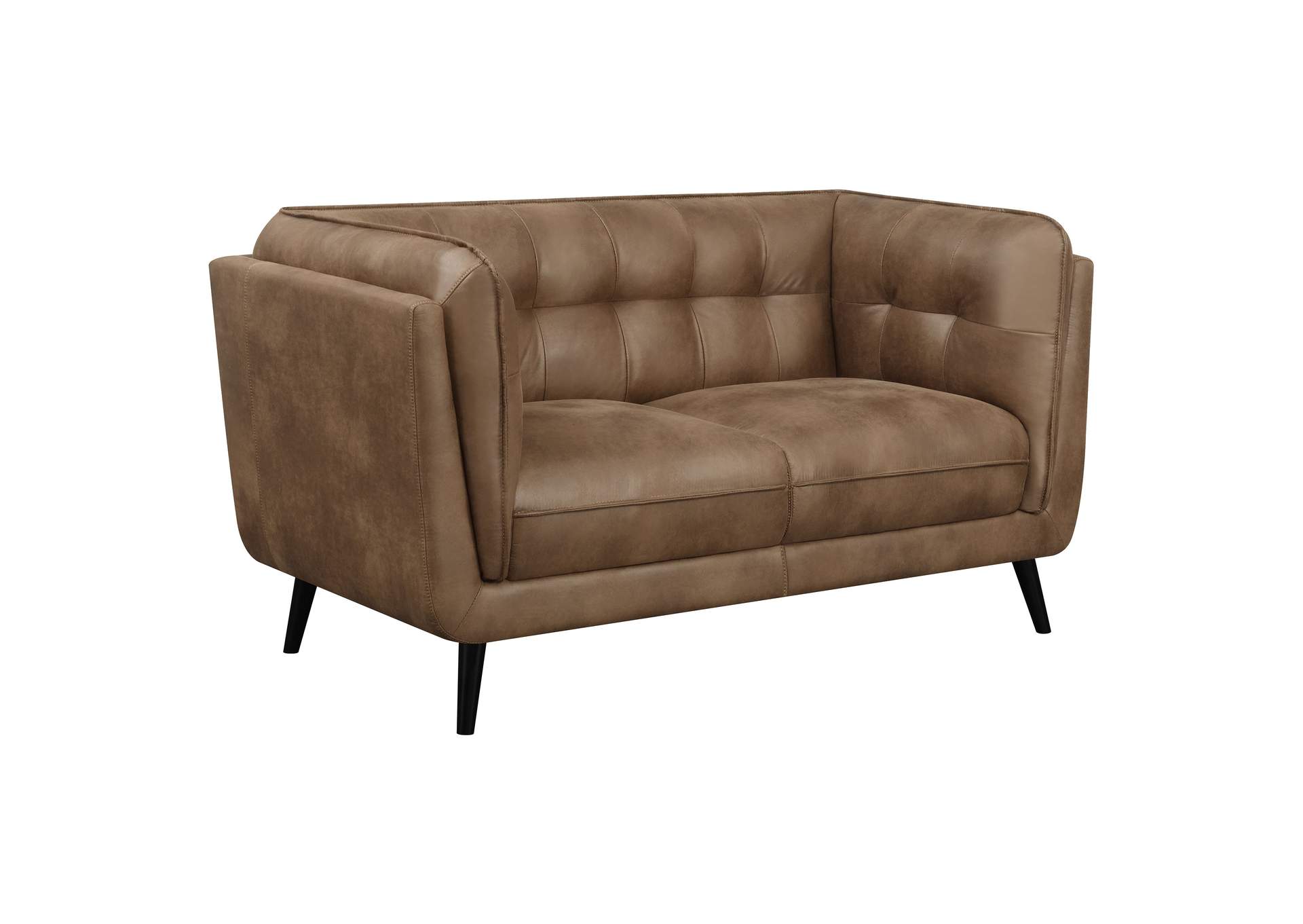 Thatcher 3-piece Upholstered Tuxedo Arm Sofa Set Brown