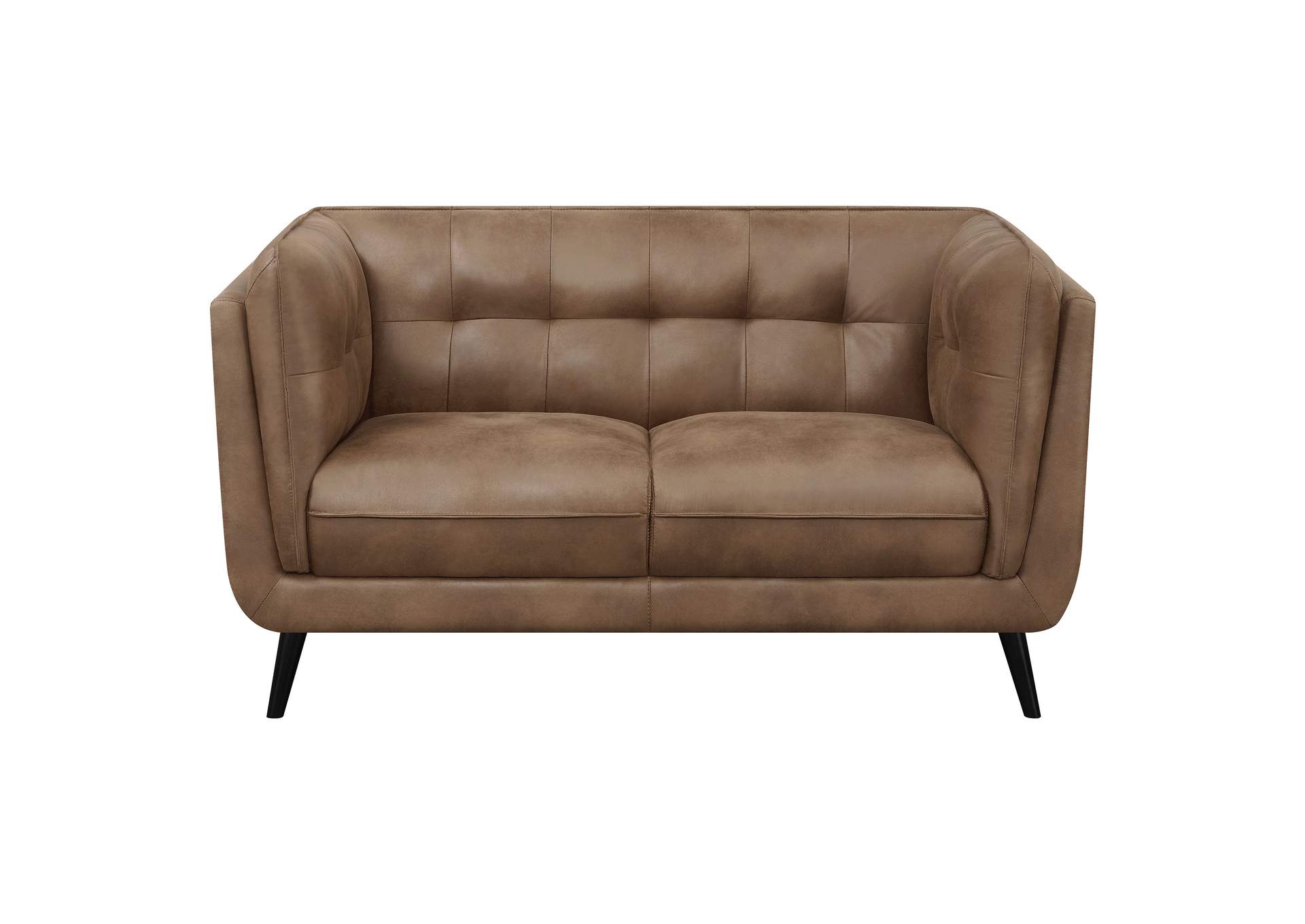 Thatcher 3-piece Upholstered Tuxedo Arm Sofa Set Brown