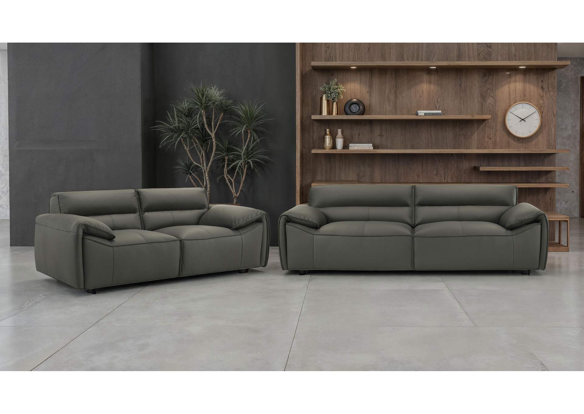 Buxton Top Grain Leather Upholstered Loveseat Graphite image 14