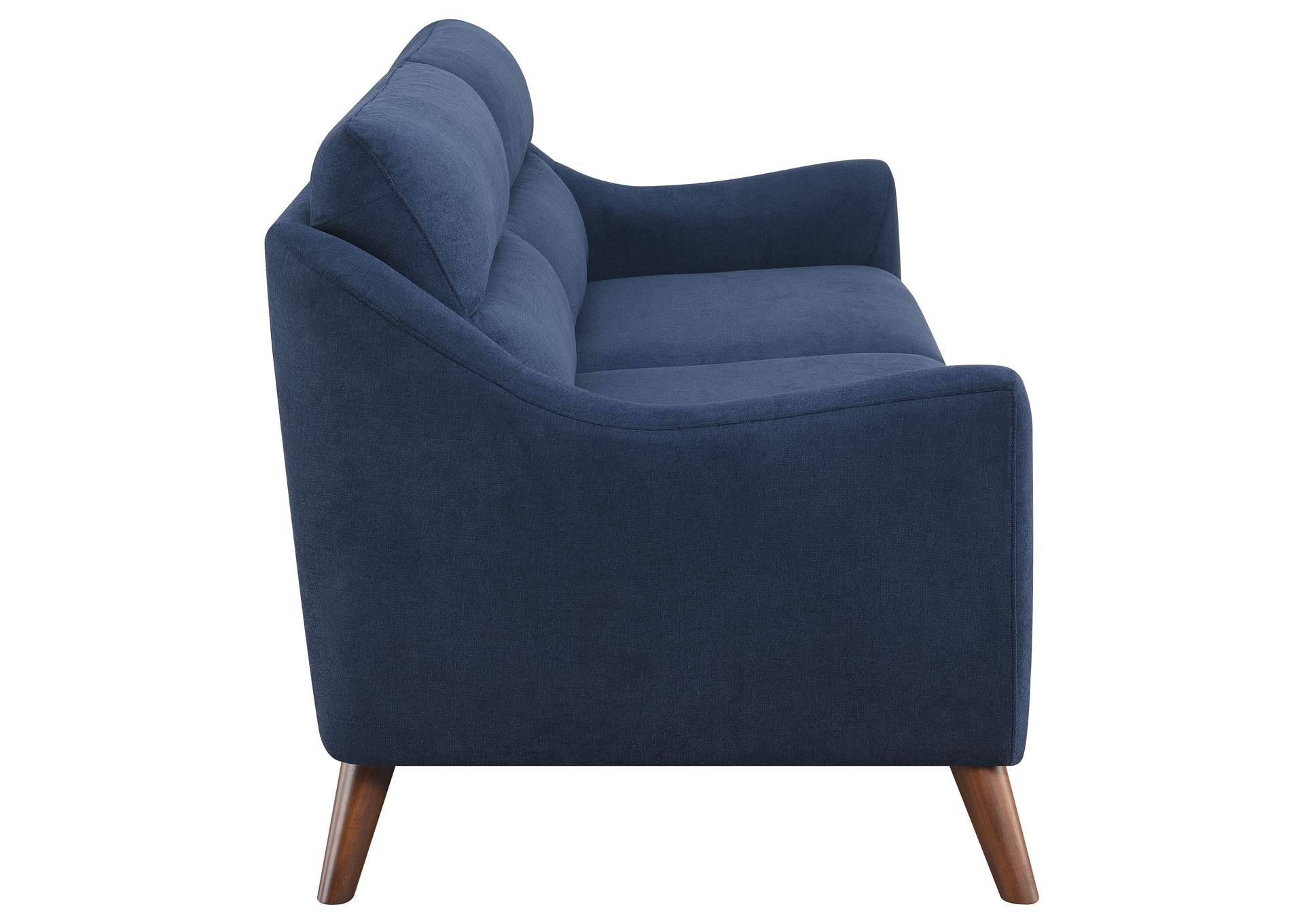 Gano 3-piece Sloped Arm Living Room Set Navy Blue