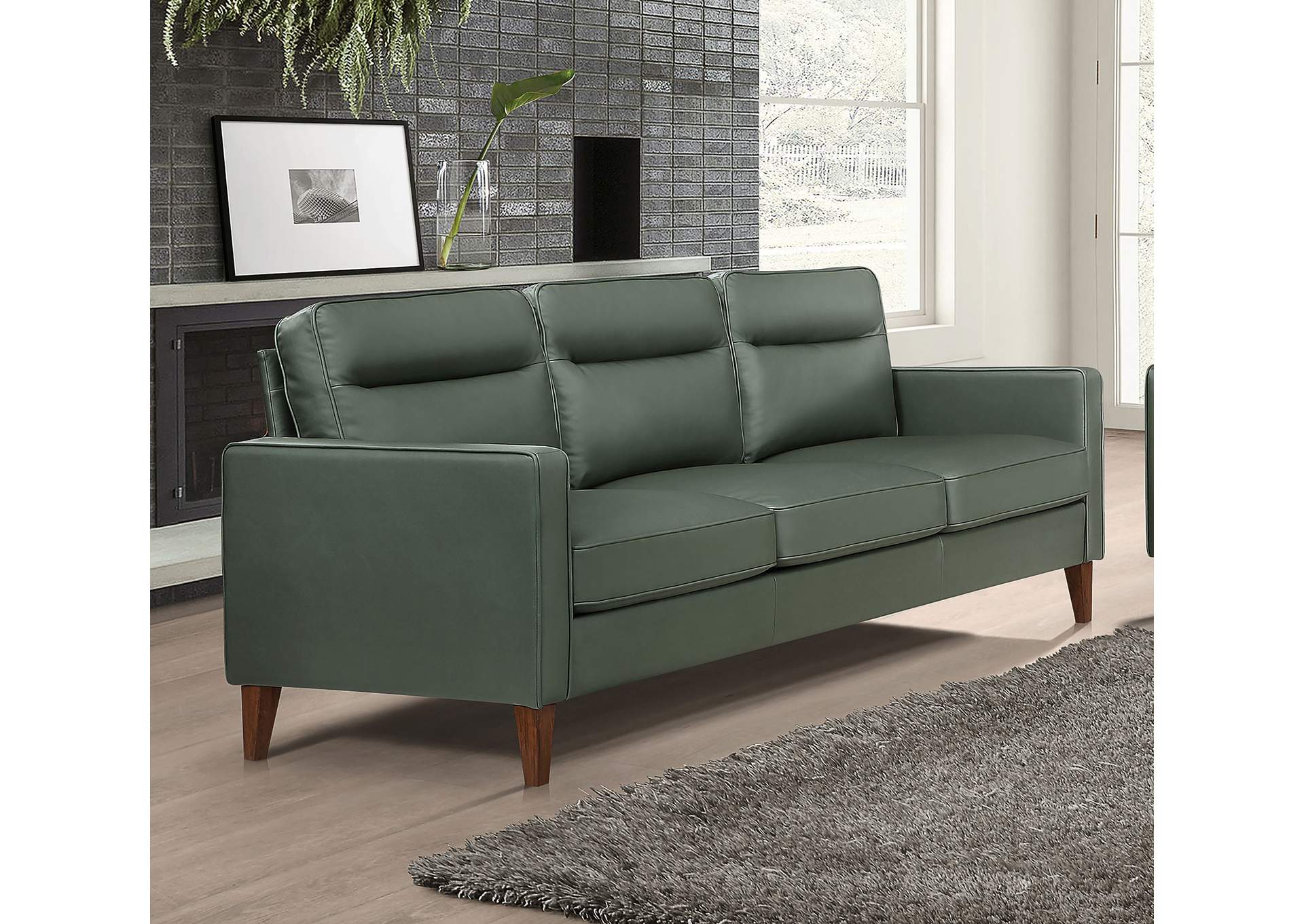 Jonah Upholstered Track Arm Sofa Green