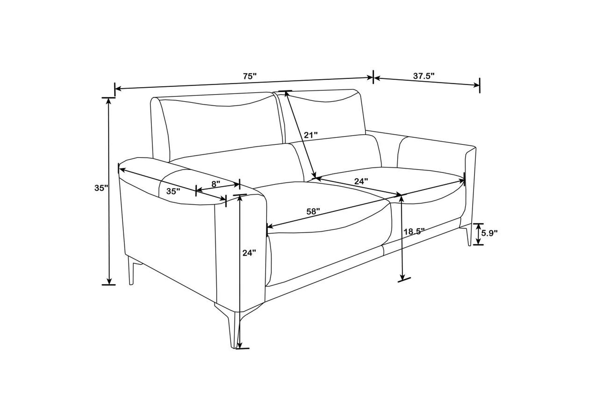 Glenmark 2-piece Track Arm Living Room Set Taupe image 4
