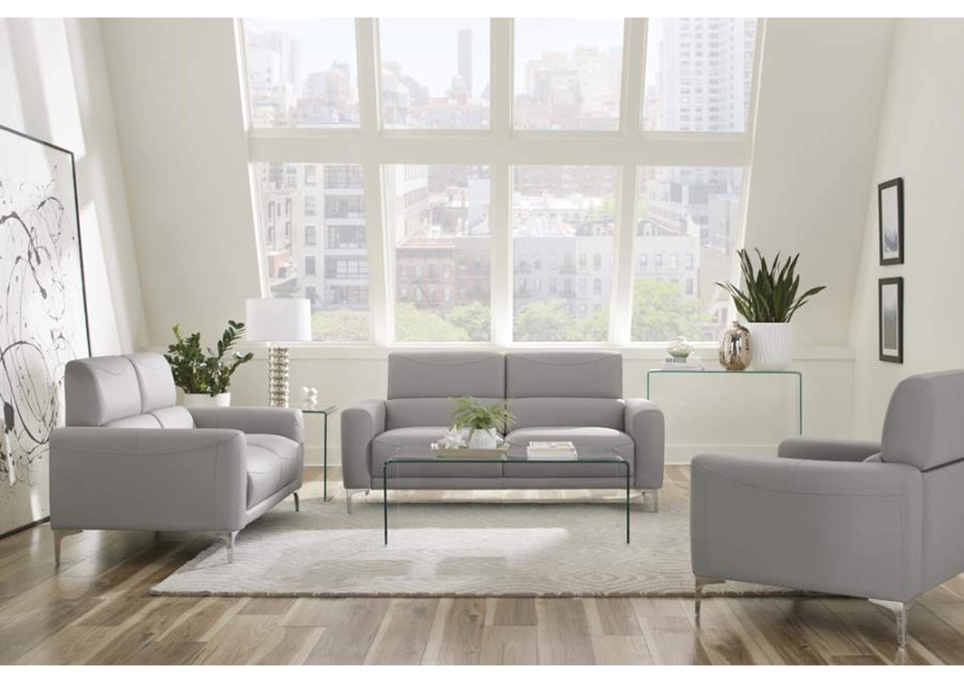 Glenmark 3-piece Track Arm Living Room Set Taupe image 1
