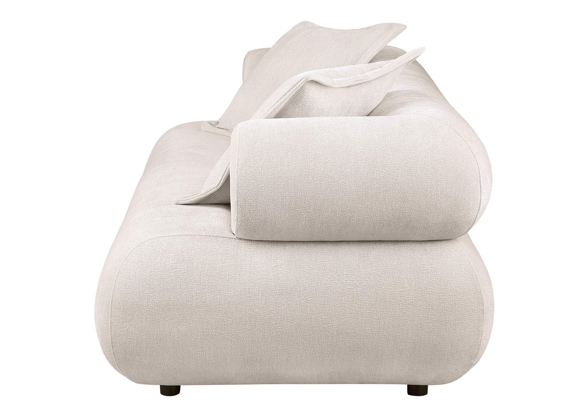 Eskola 3-seat Chenille Sofa with Rounded Shelter Arms Ivory image 5