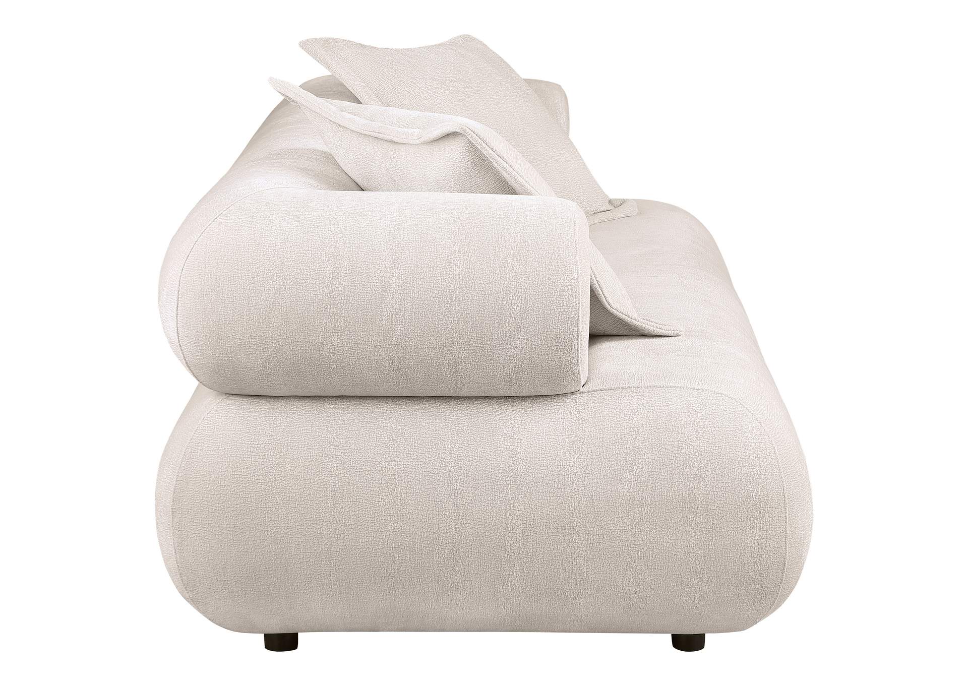 Eskola 3-seat Chenille Sofa with Rounded Shelter Arms Ivory image 8
