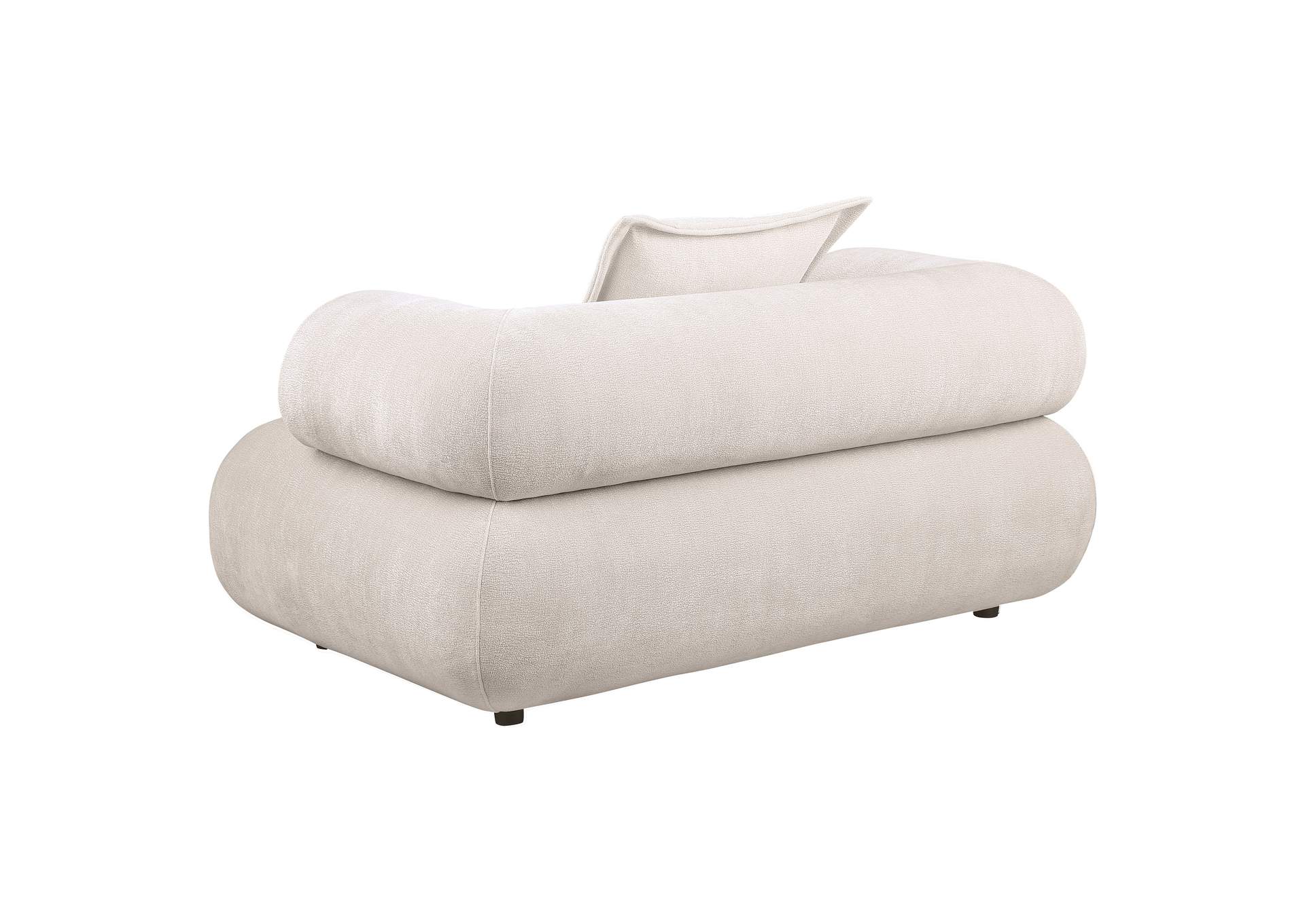 Eskola Chenille Accent Chair with Rounded Shelter Arms Ivory image 6