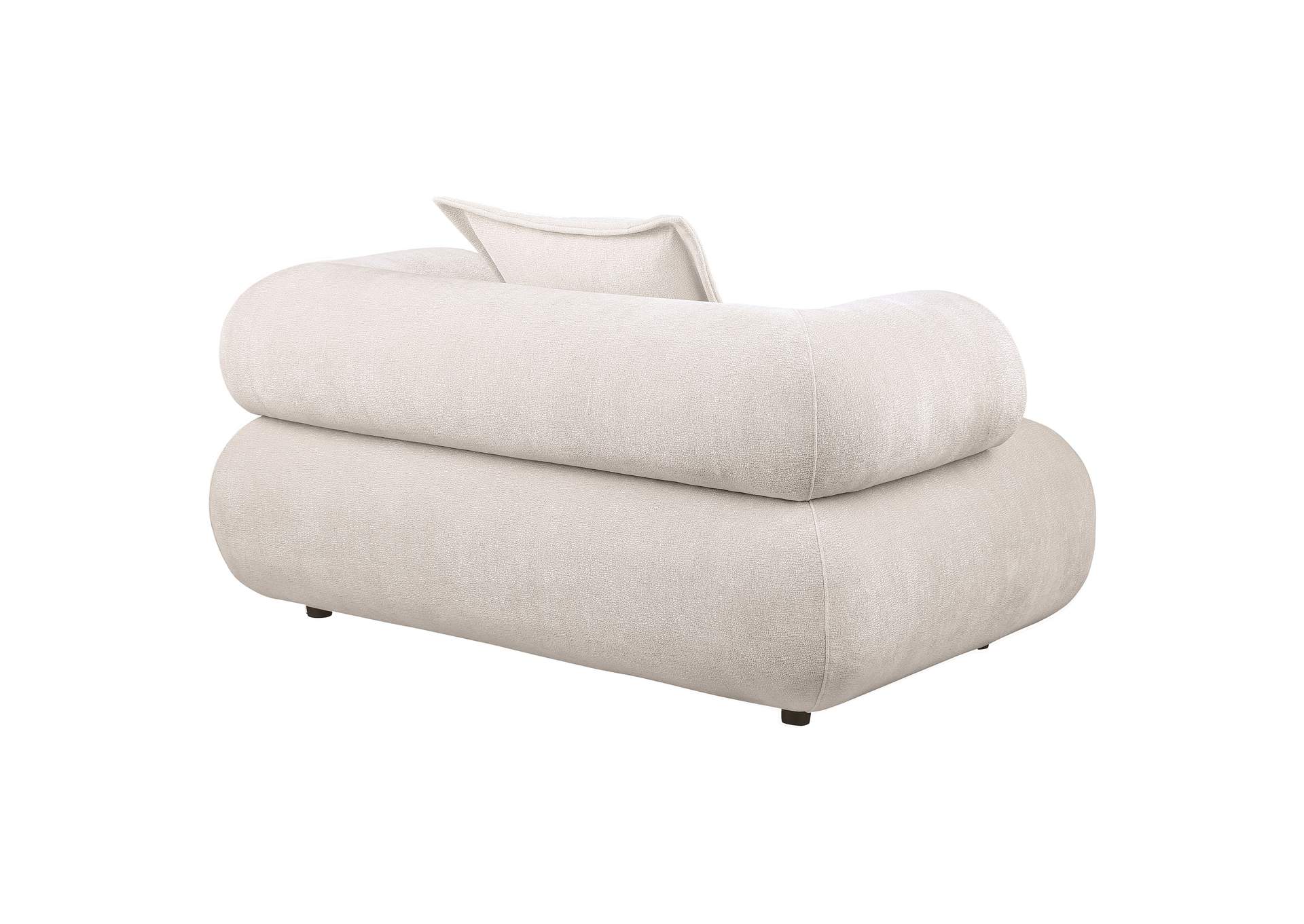 Eskola Chenille Accent Chair with Rounded Shelter Arms Ivory image 7