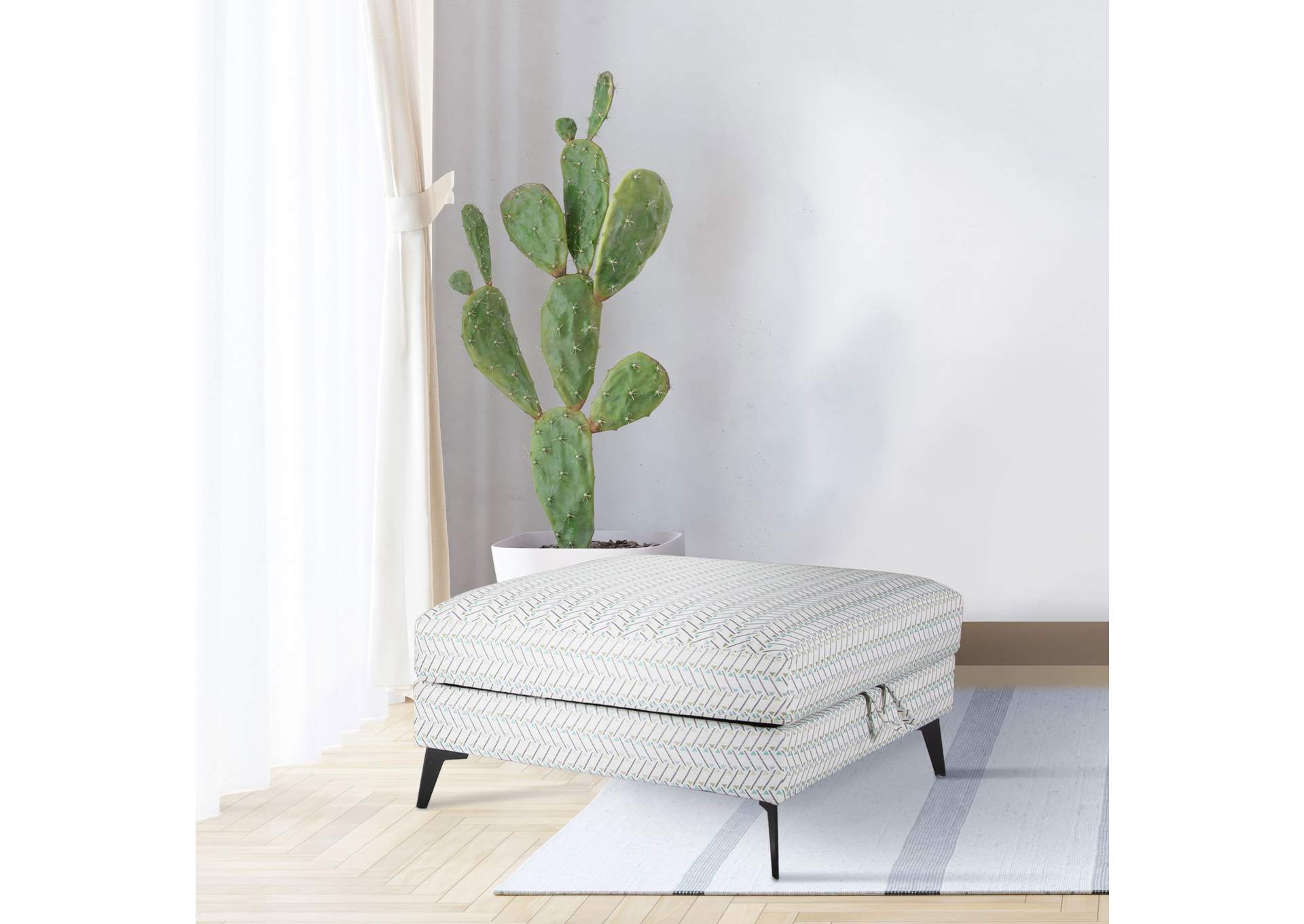Clint Square Upholstered Tufted Storage Ottoman Aloe image 3