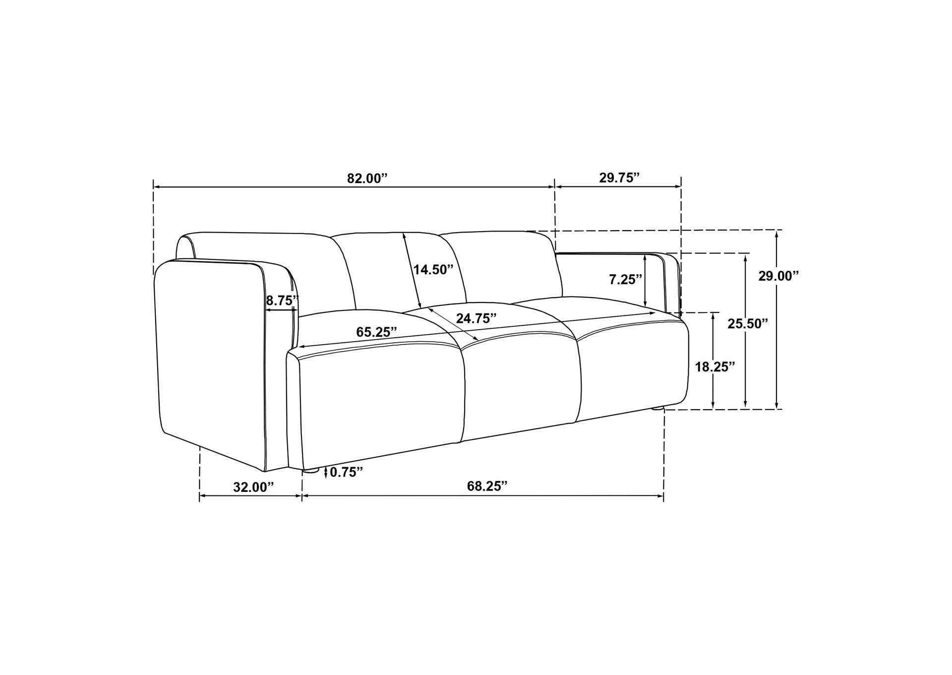 Dorset 3-piece Upholstered Round Track Arm Sofa Set White image 10