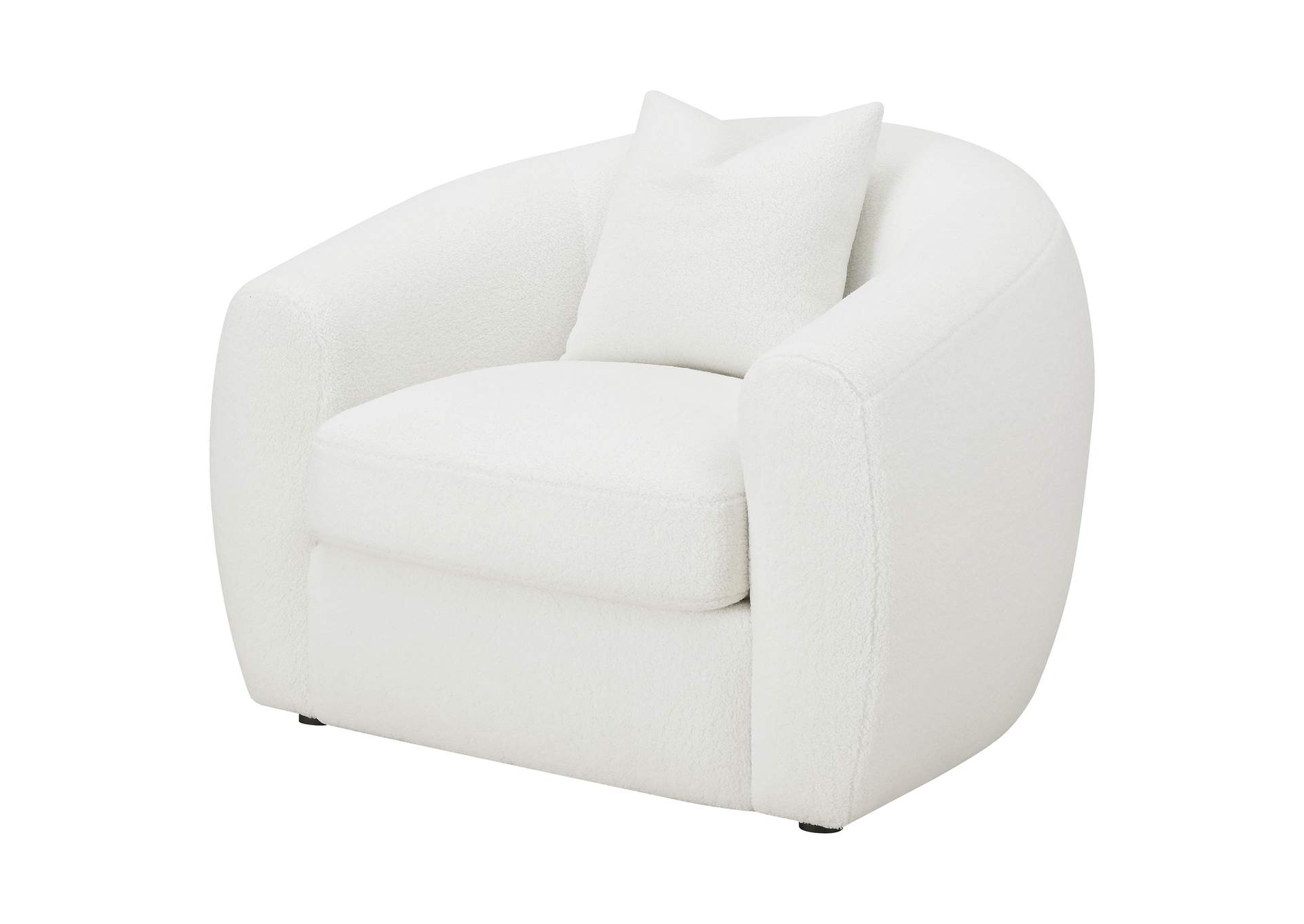 Isabella Faux Sheepskin Upholstered Accent Chair Natural