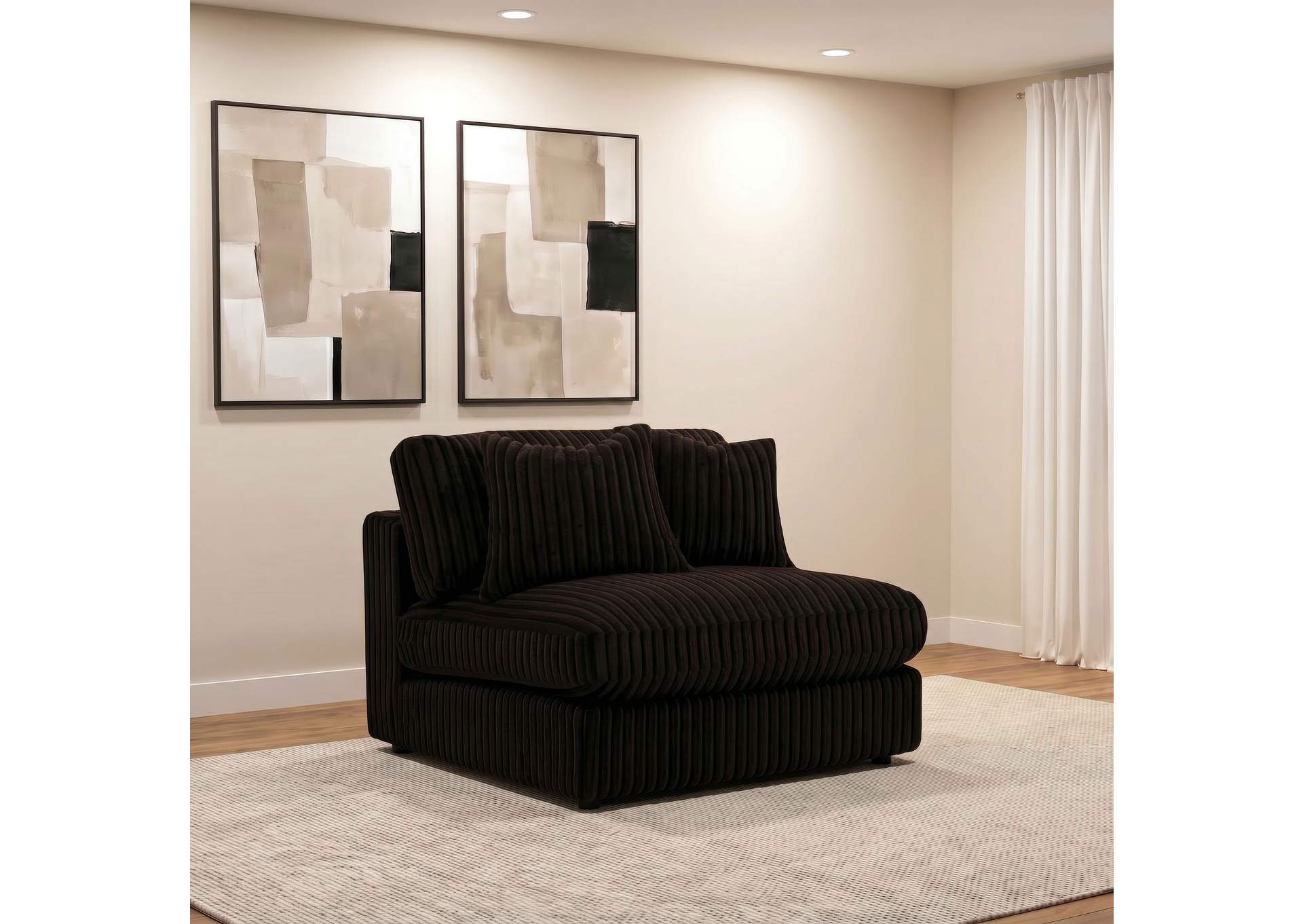Blaine Upholstered Armless Chair Chocolate image 3