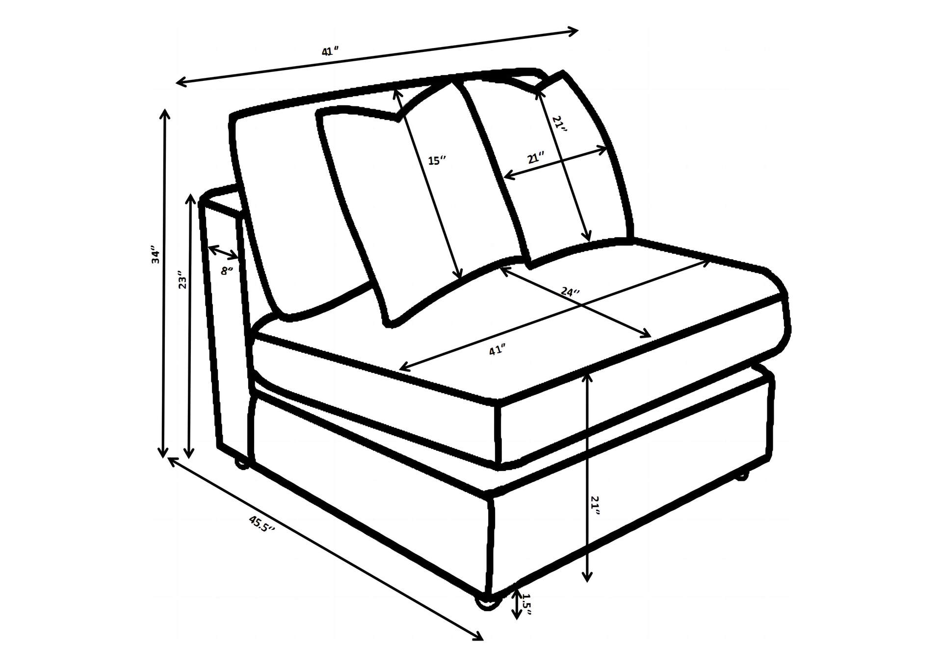 Blaine Upholstered Armless Chair Chocolate image 11