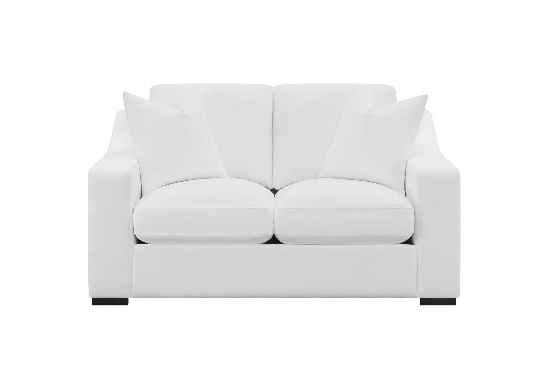 Ashlyn 2-piece Upholstered Sloped Arms Living Room Set White