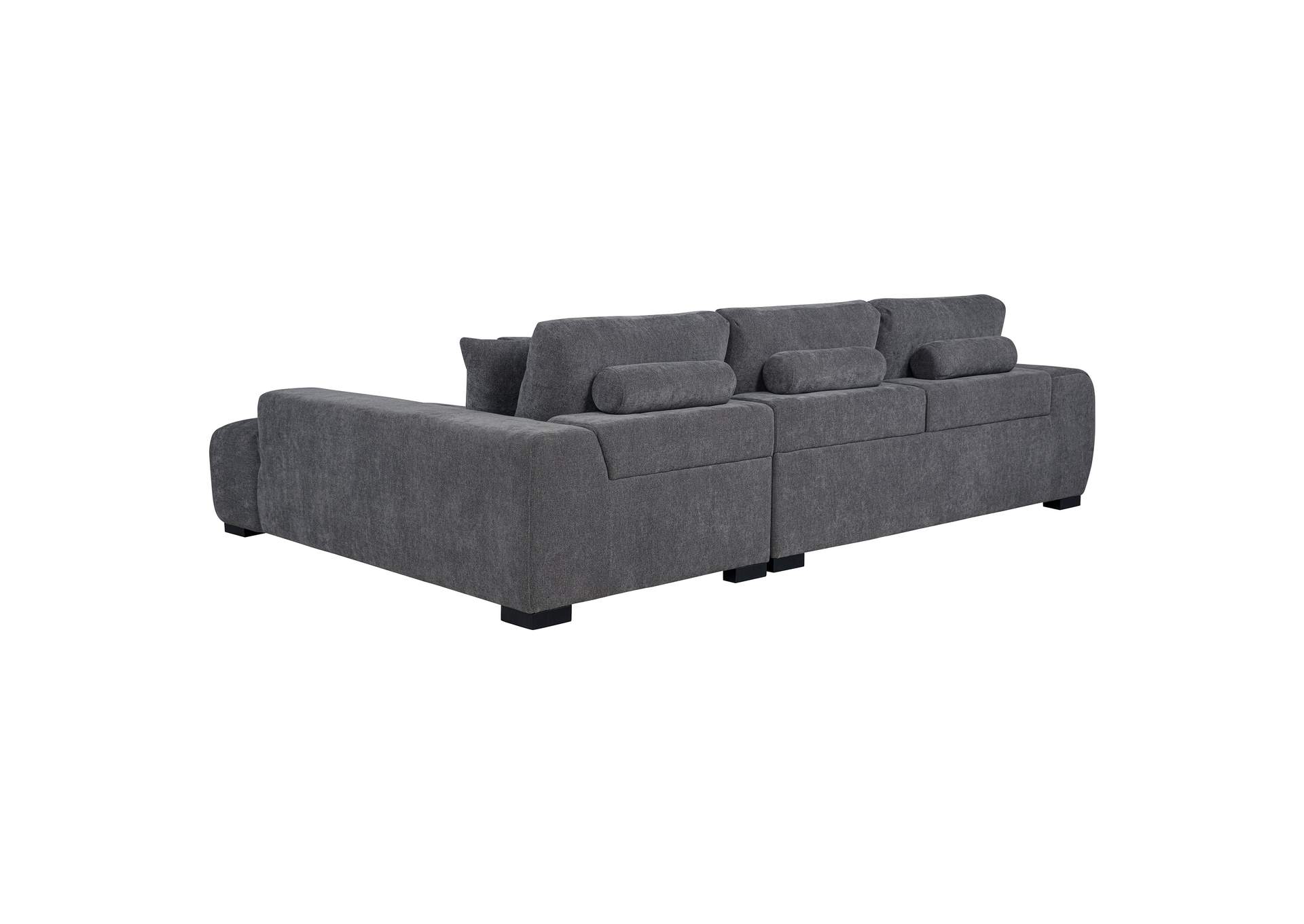 Octavia Upholstered Sectional Chaise Sofa Charcoal Grey