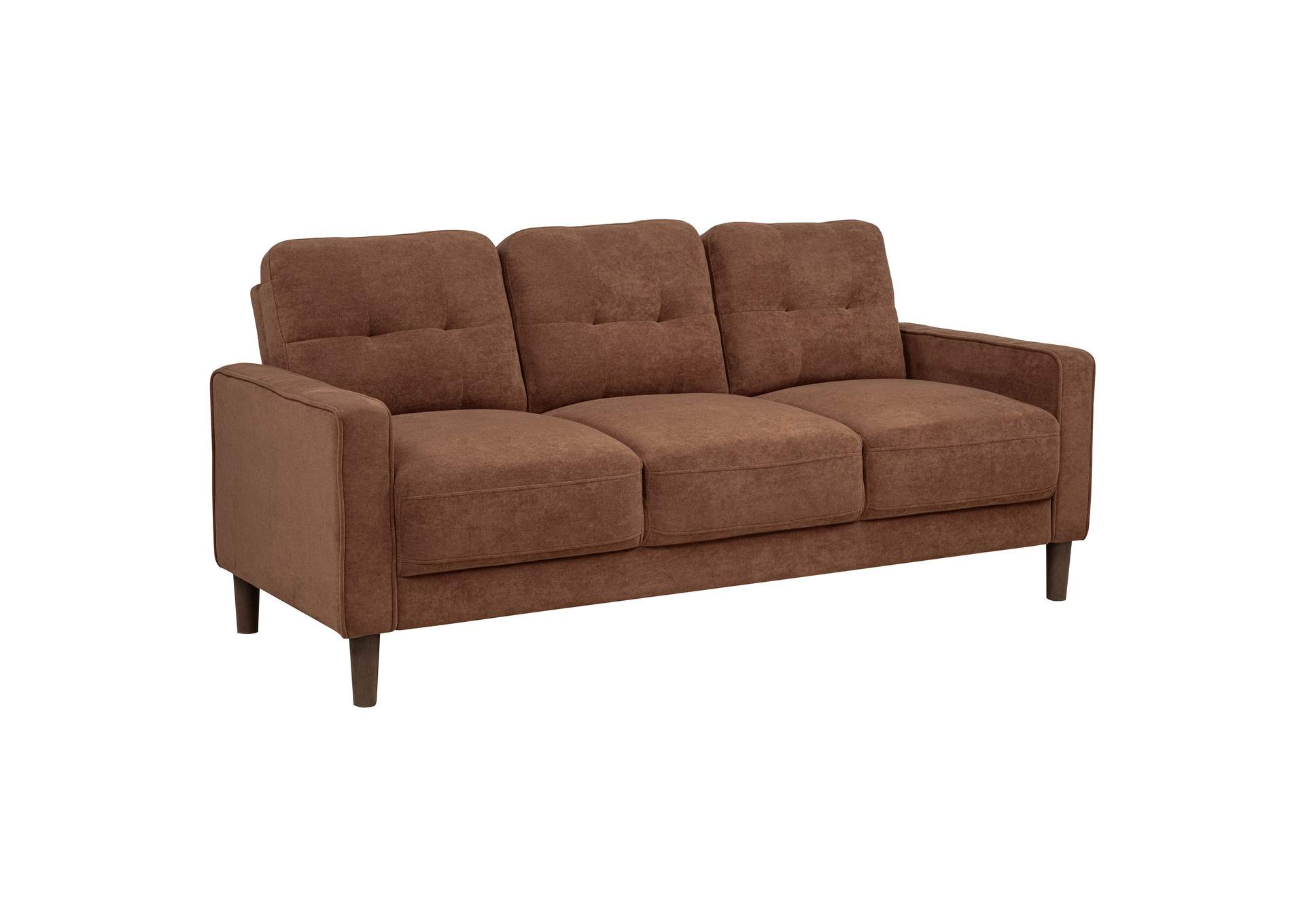 Bowen II 2-piece Fabric Upholstered Track Arm Sofa Set Rust image 3