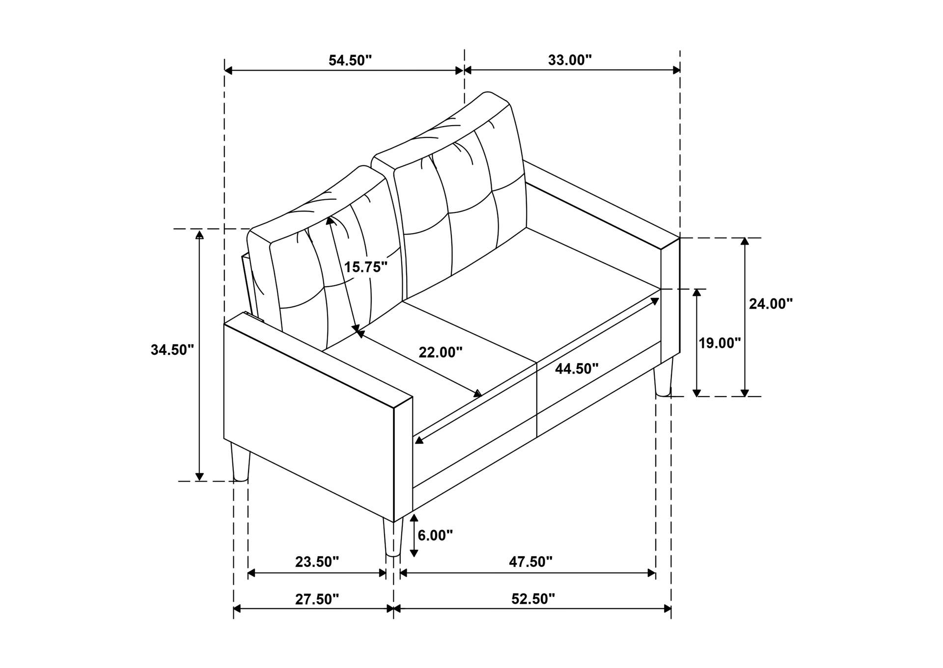Bowen II 2-piece Fabric Upholstered Track Arm Sofa Set Rust image 14