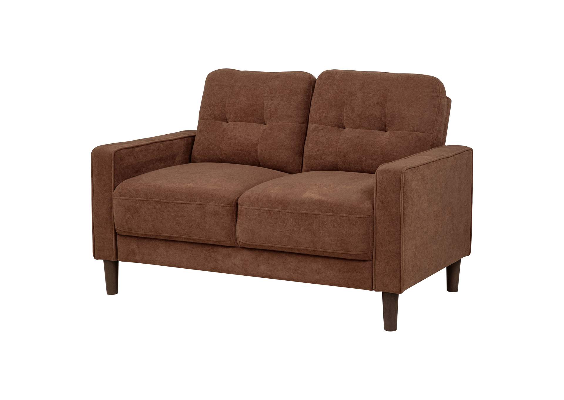 Bowen II Fabric Upholstered Track Arm Loveseat Rust image 4