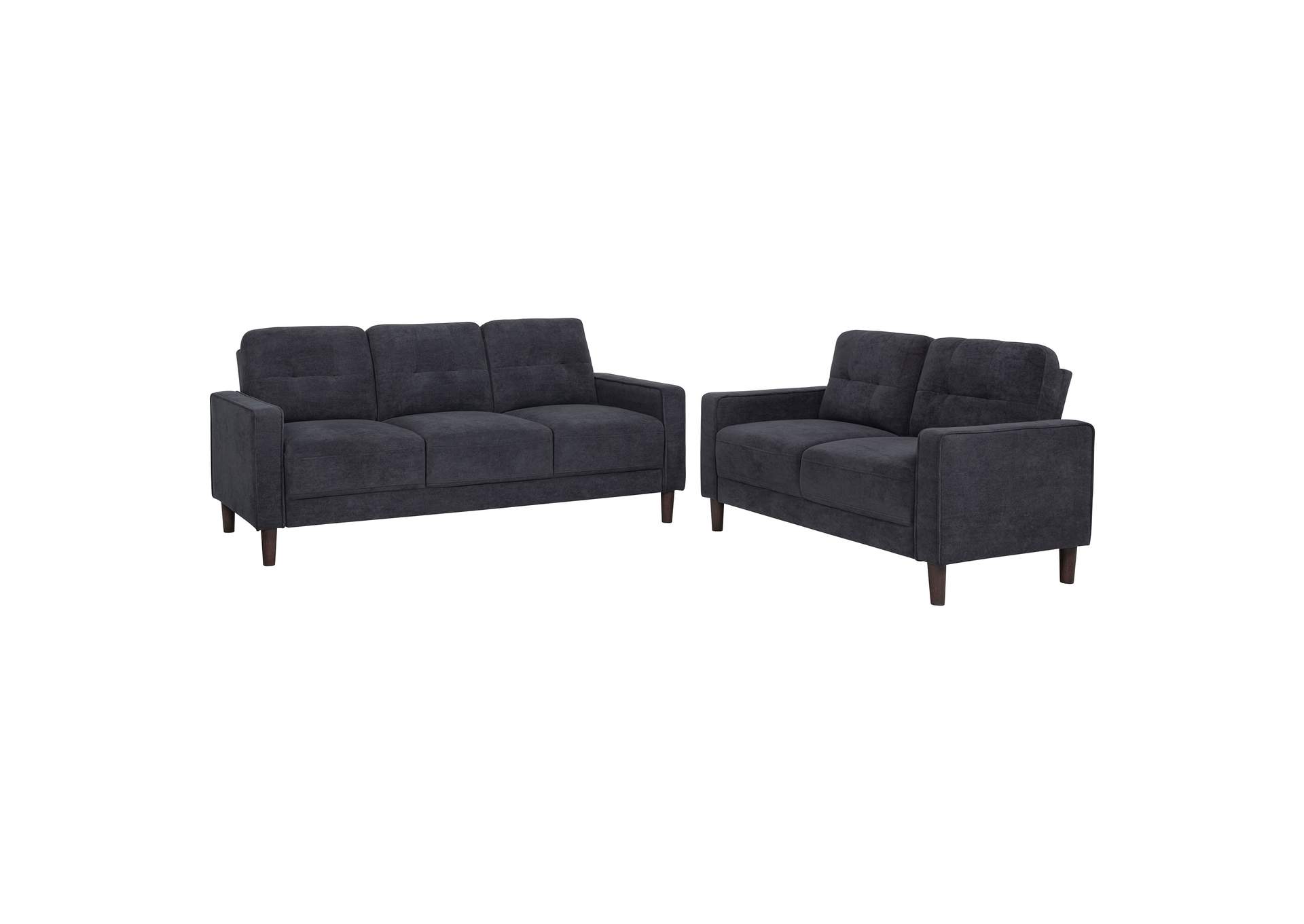 Bowen II 2-piece Upholstered Track Arm Sofa Set Steel Grey image 1