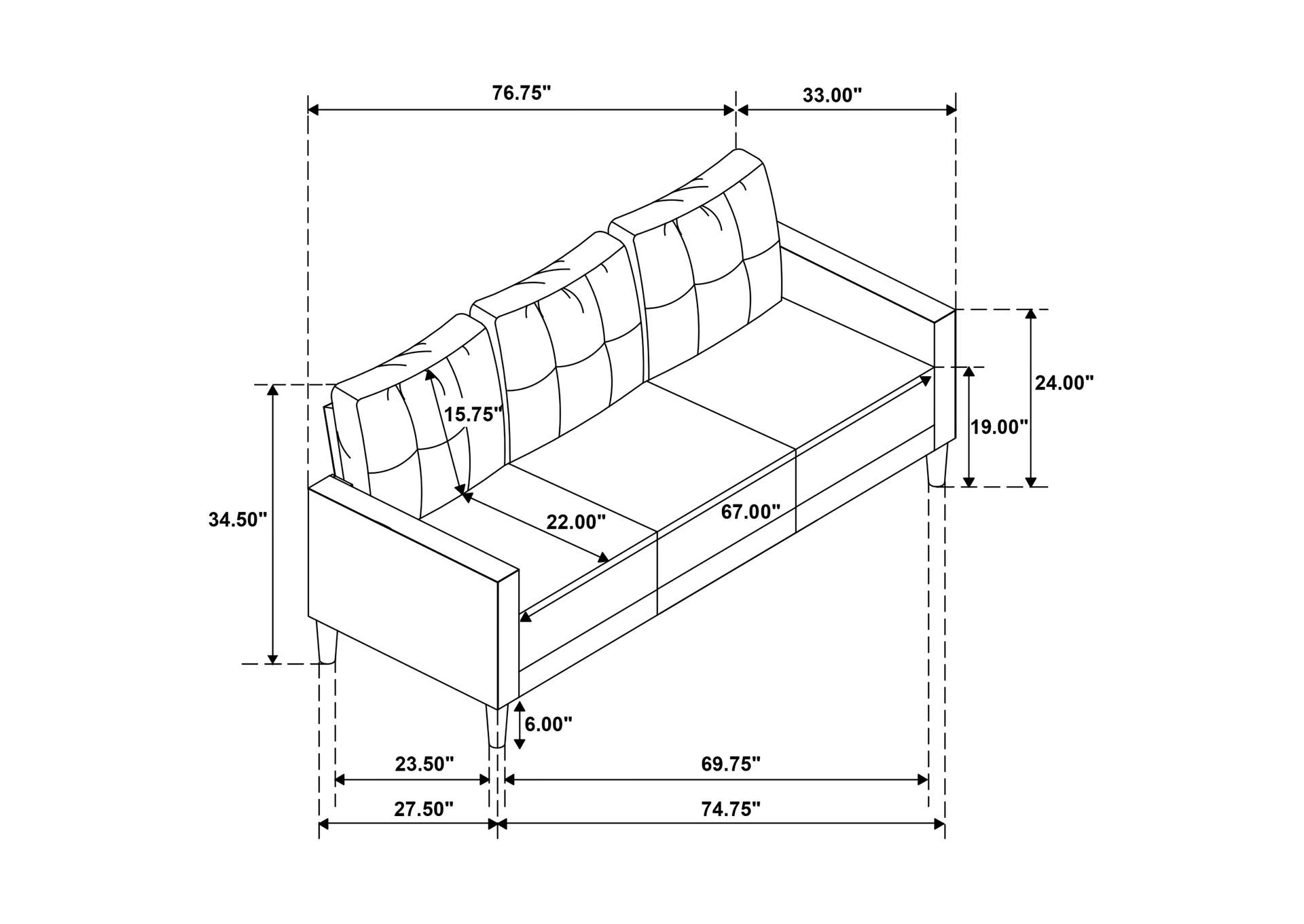Bowen II 2-piece Upholstered Track Arm Sofa Set Steel Grey image 13
