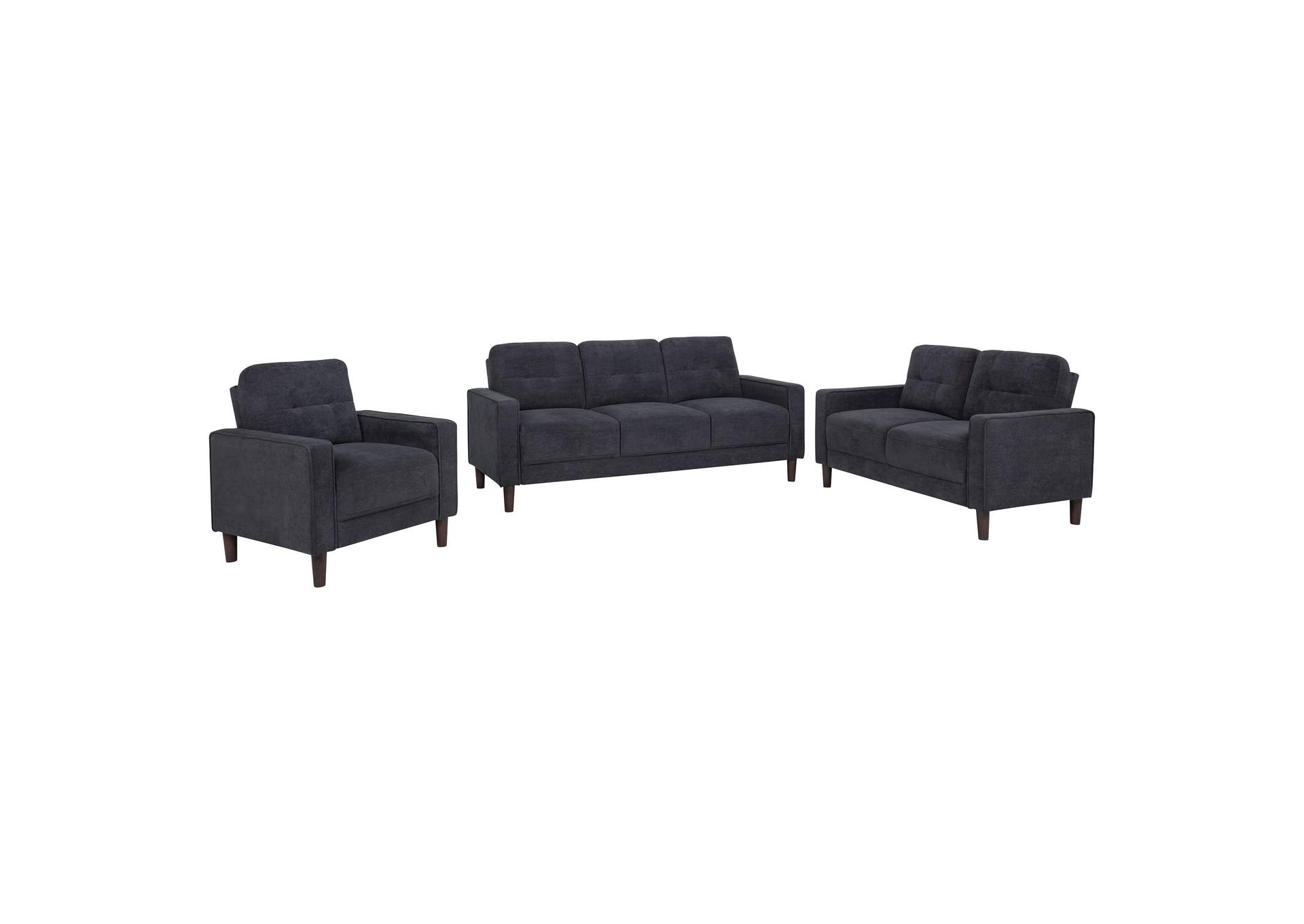 Bowen II 3-piece Upholstered Track Arm Sofa Set Steel Grey image 1