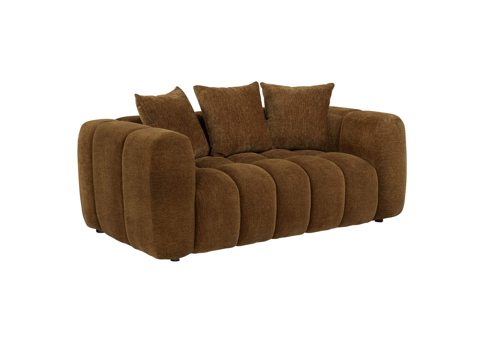 Lazaro 3-piece Fabric Upholstered Wide Channel Sofa Set Bronze image 14